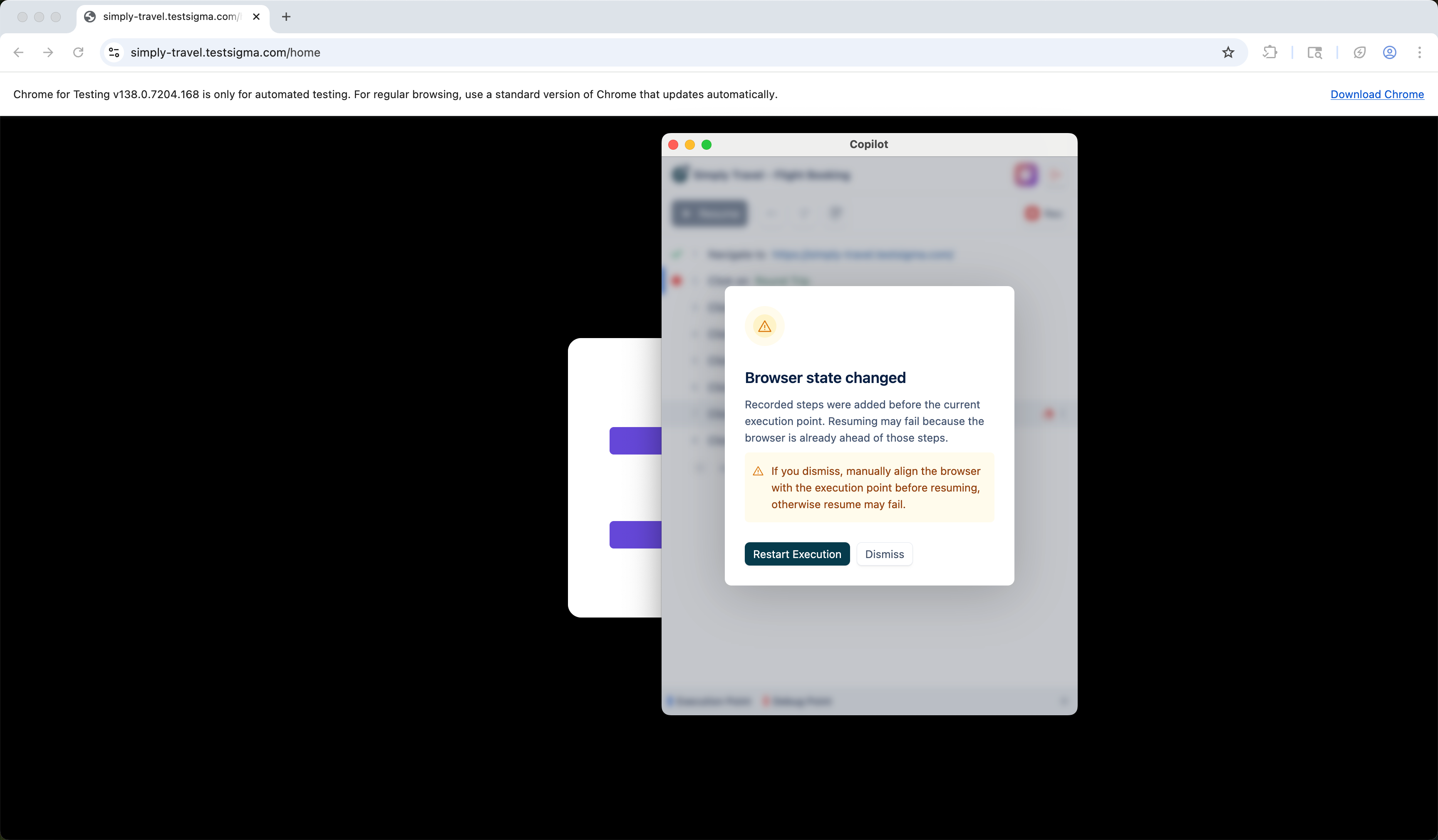 Browser state changed