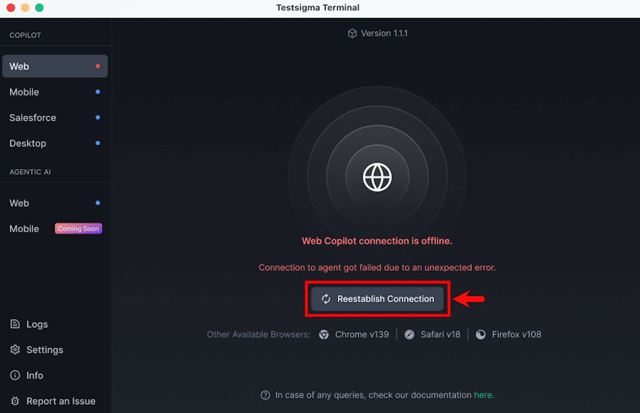 Reestablish Connection