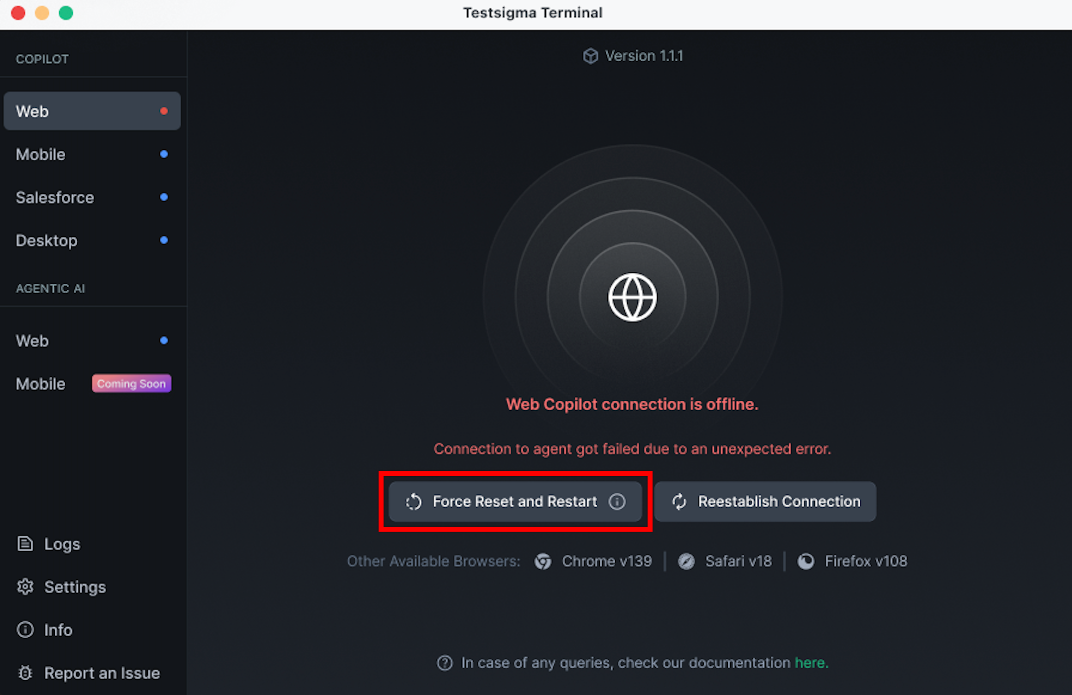 Force Reset and Restart