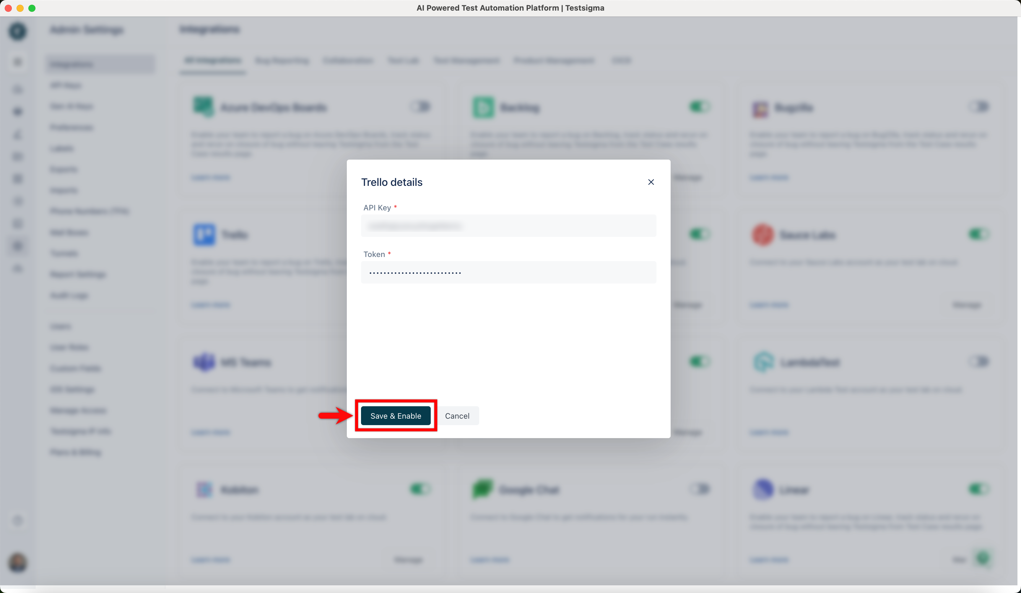 Save and Enable