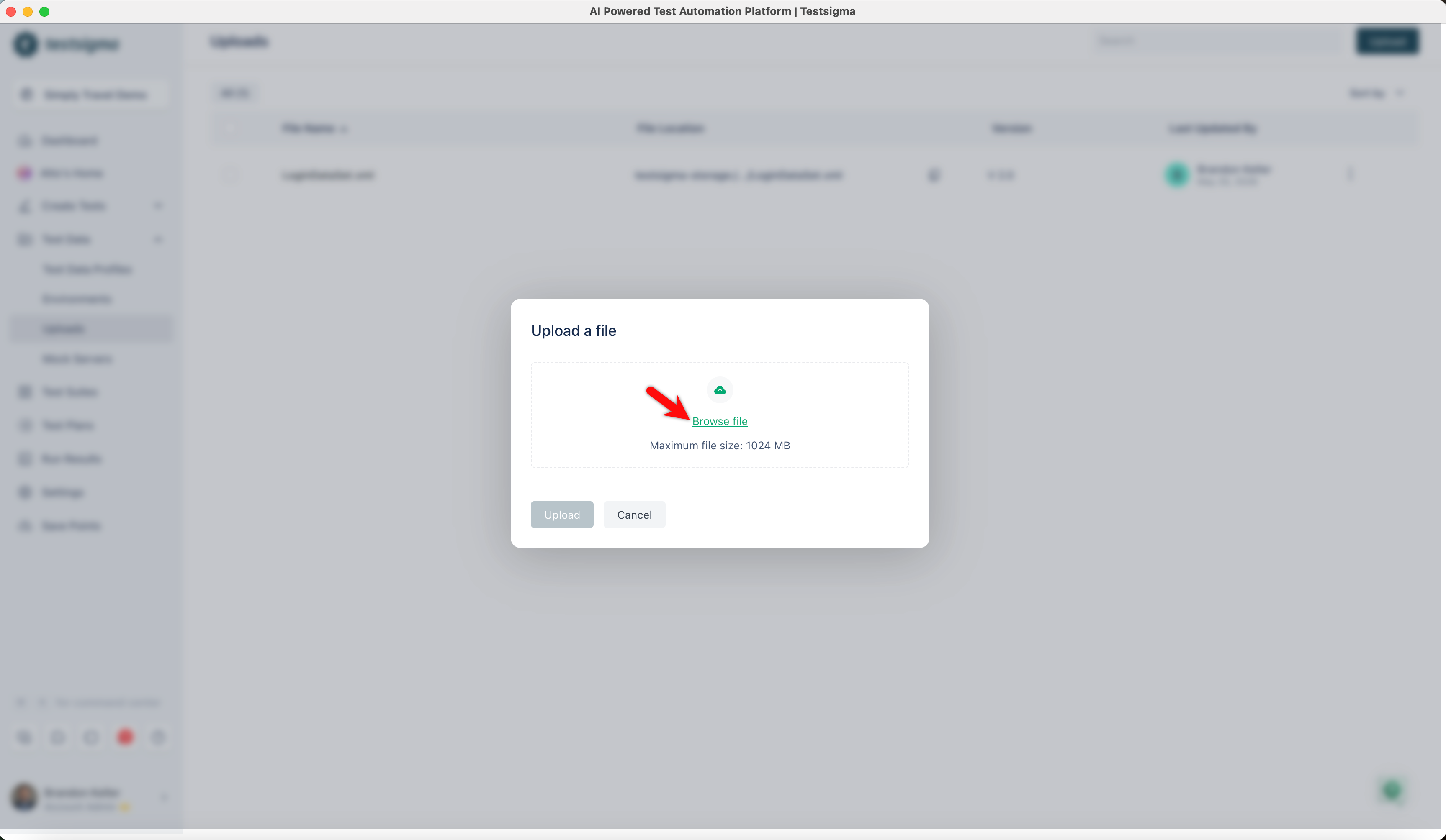Upload a file