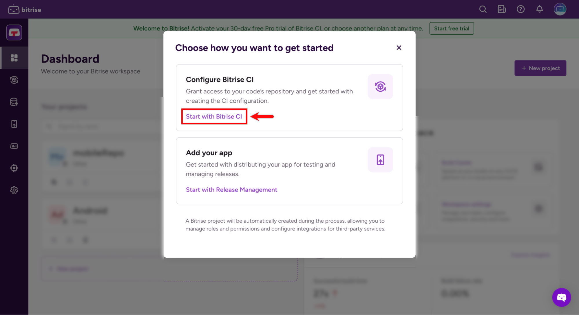 Start with Bitrise CI