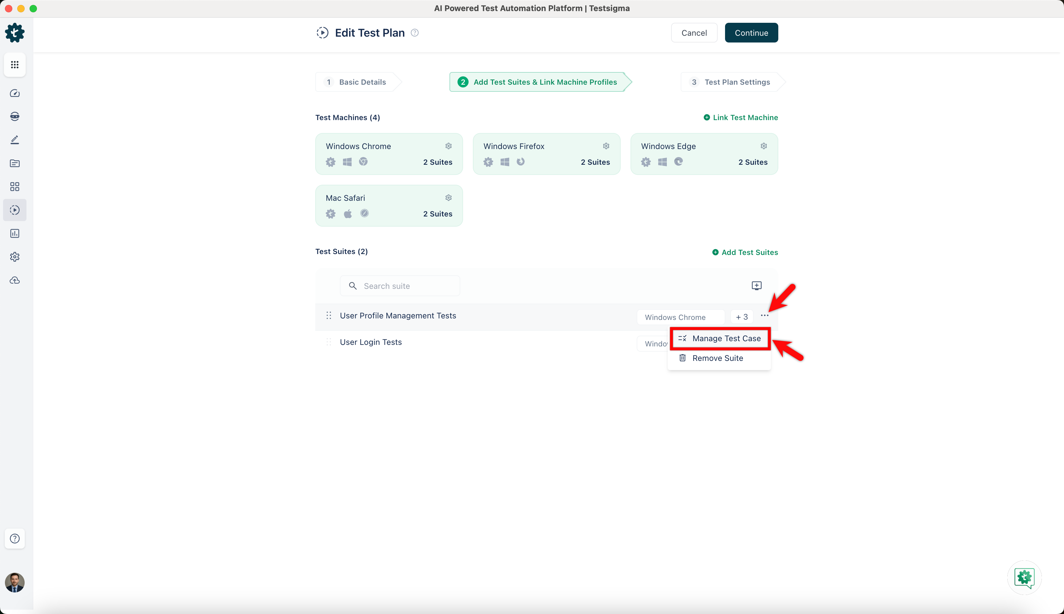 Manage Test Case