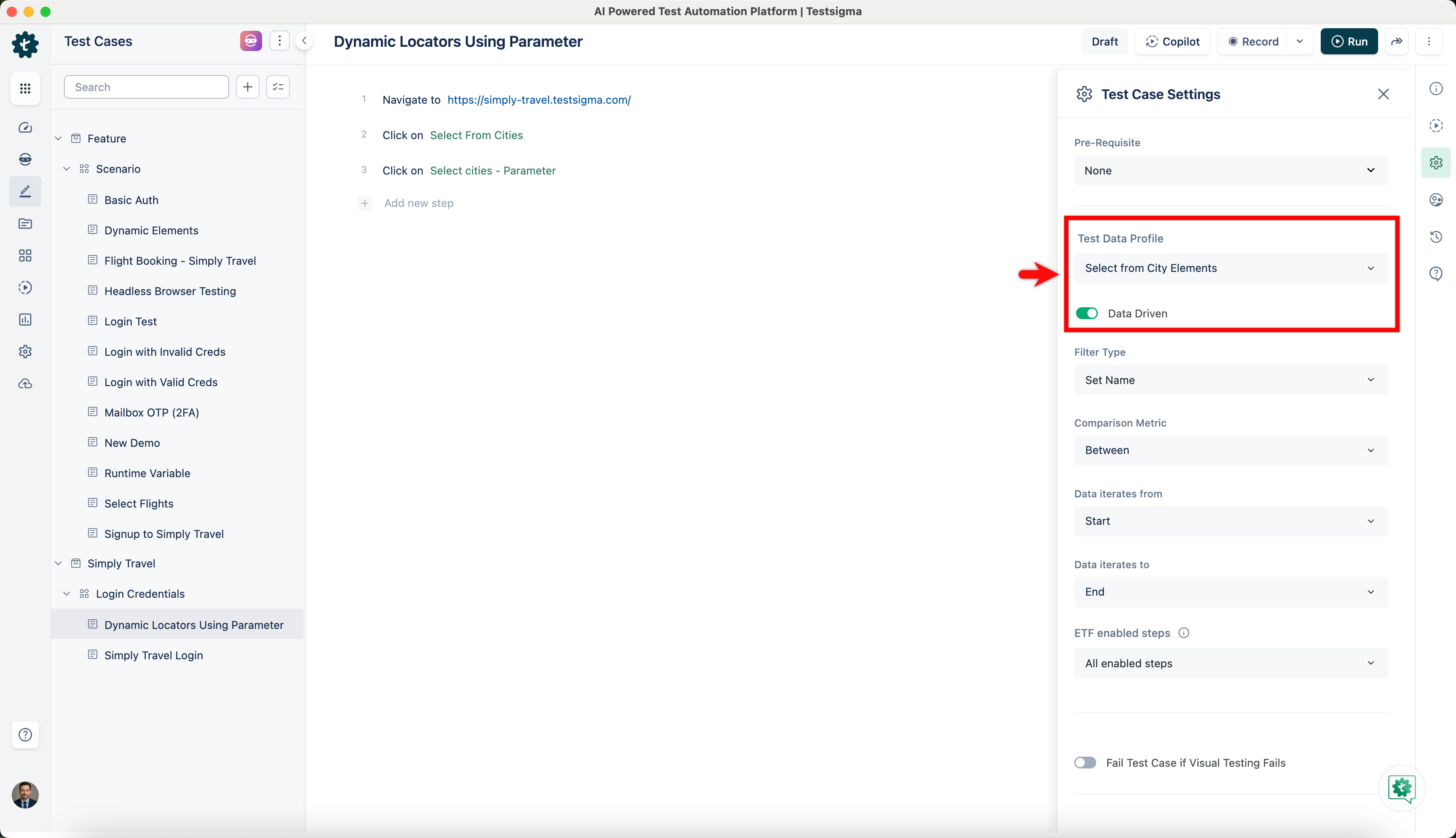 Config TDP in test case