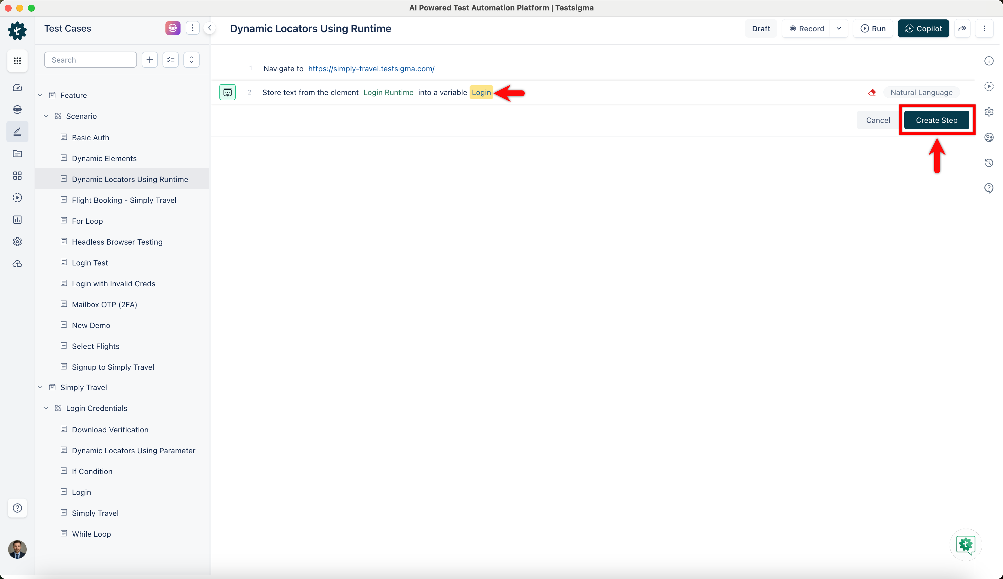 Store Element in Runtime