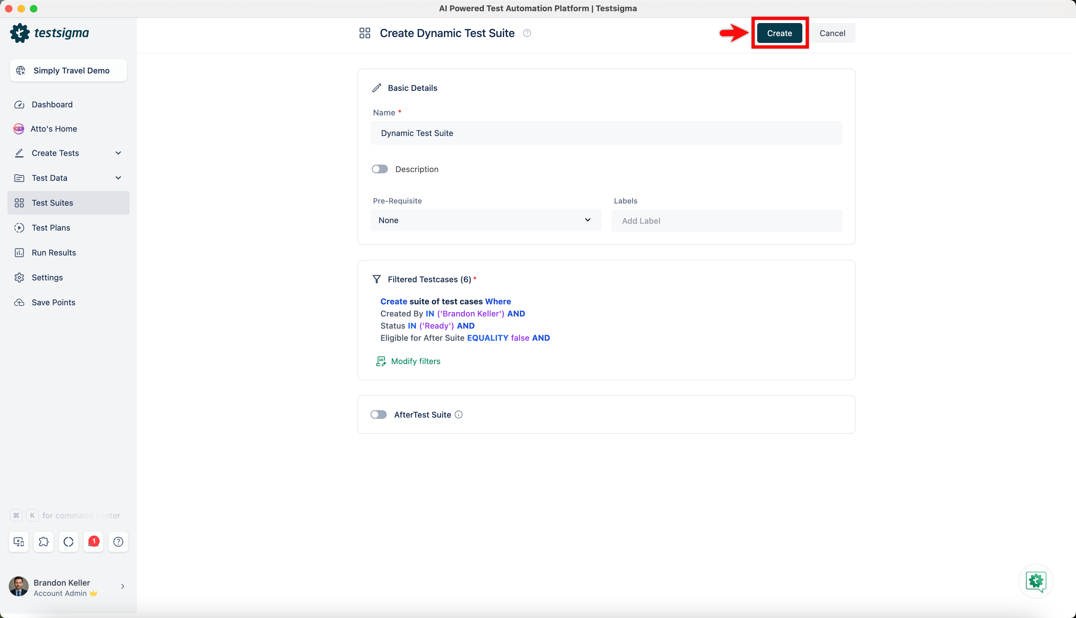 Create Dynamic Test Suite 10