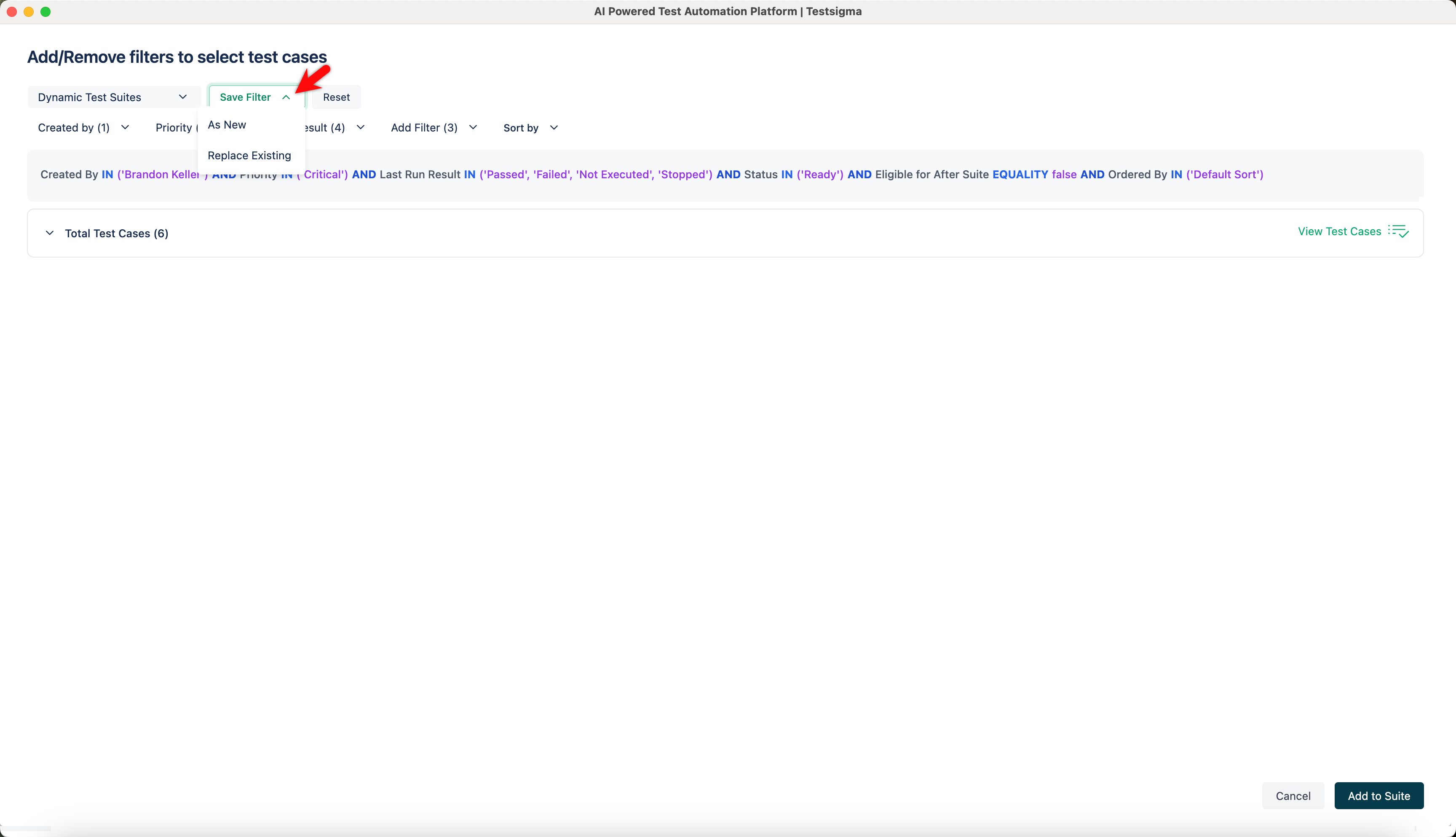 Edit Dynamic Test Suite 6