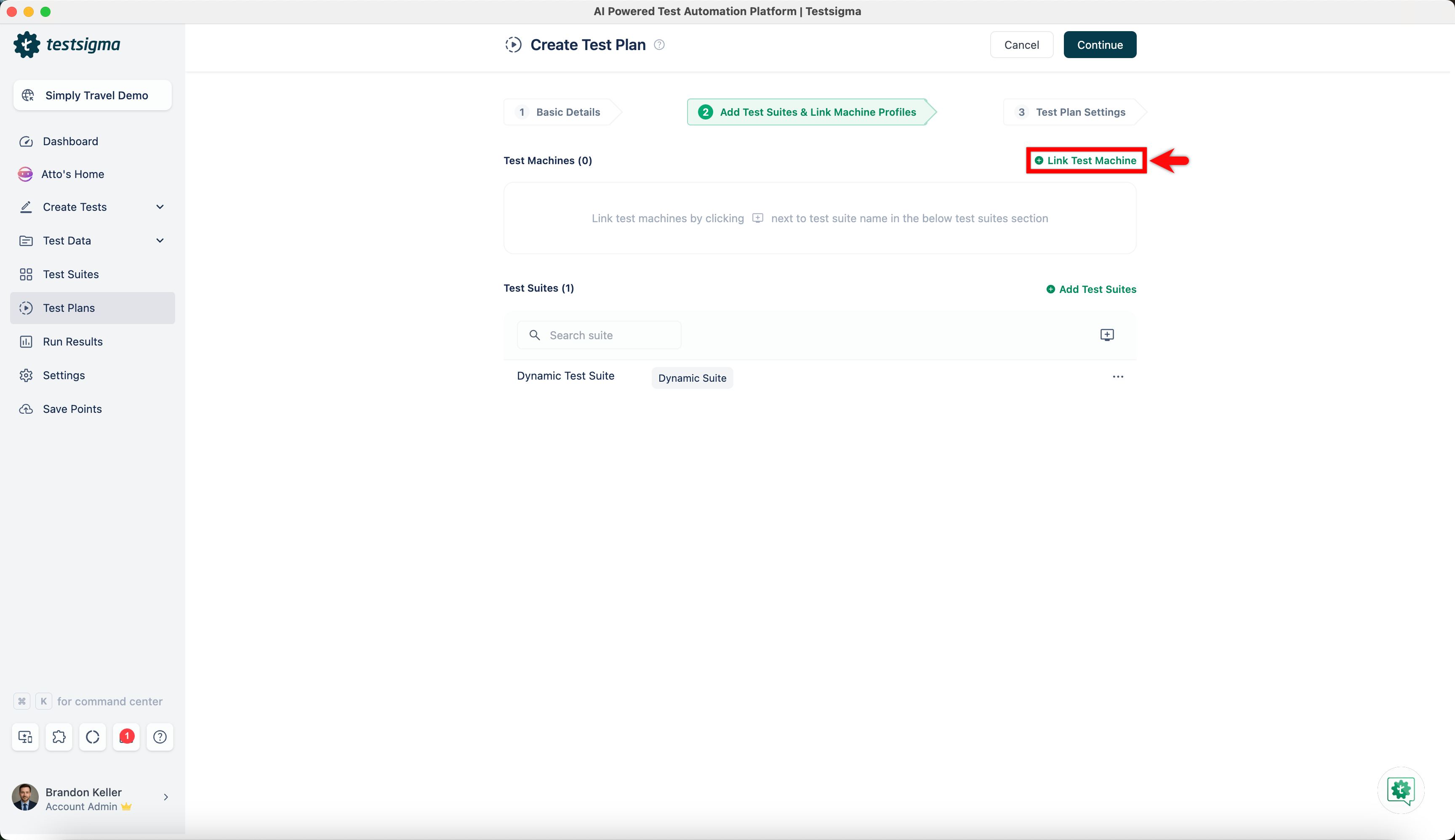 Test suite to test plan 7