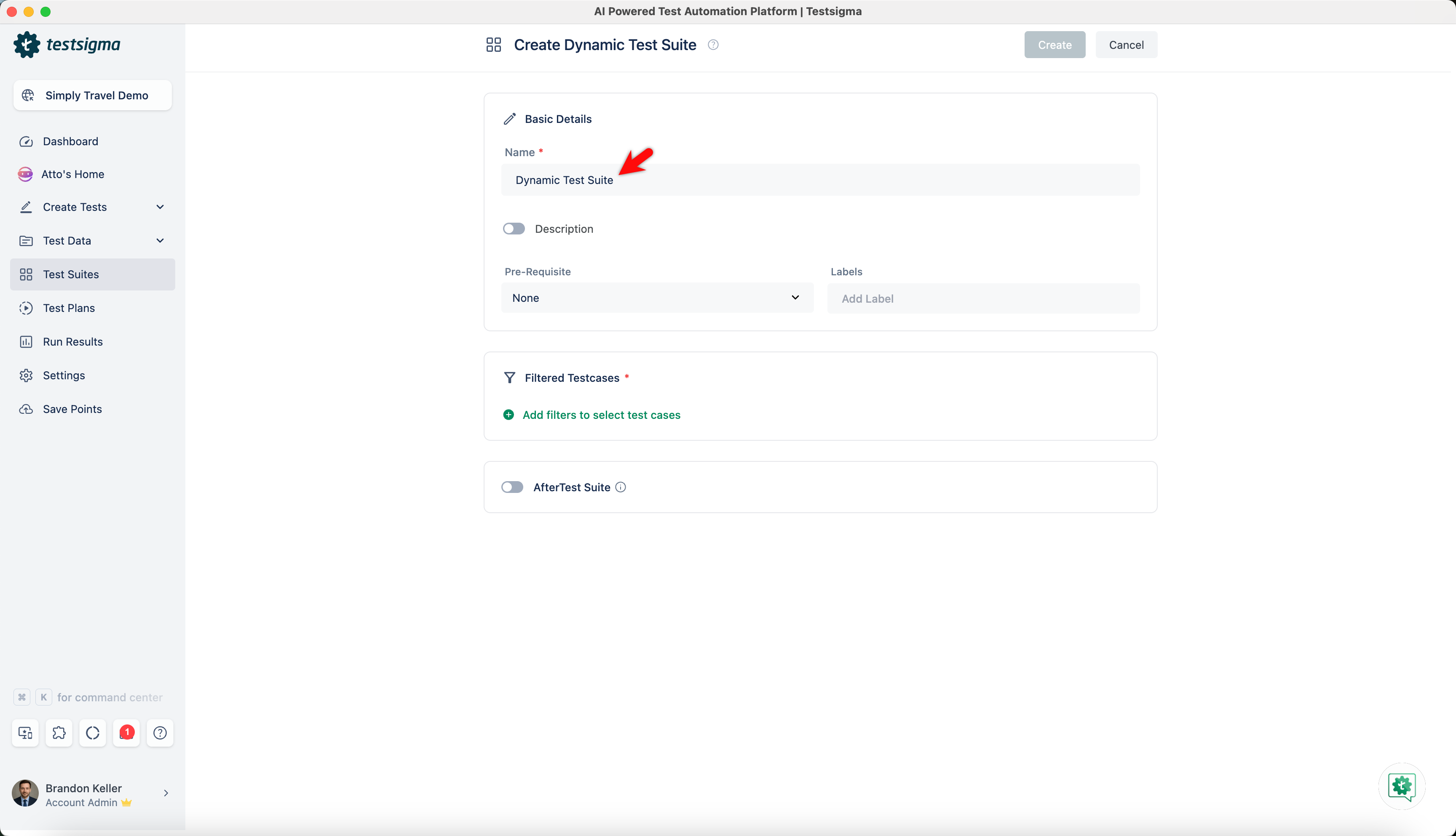 Create Dynamic Test Suite 3