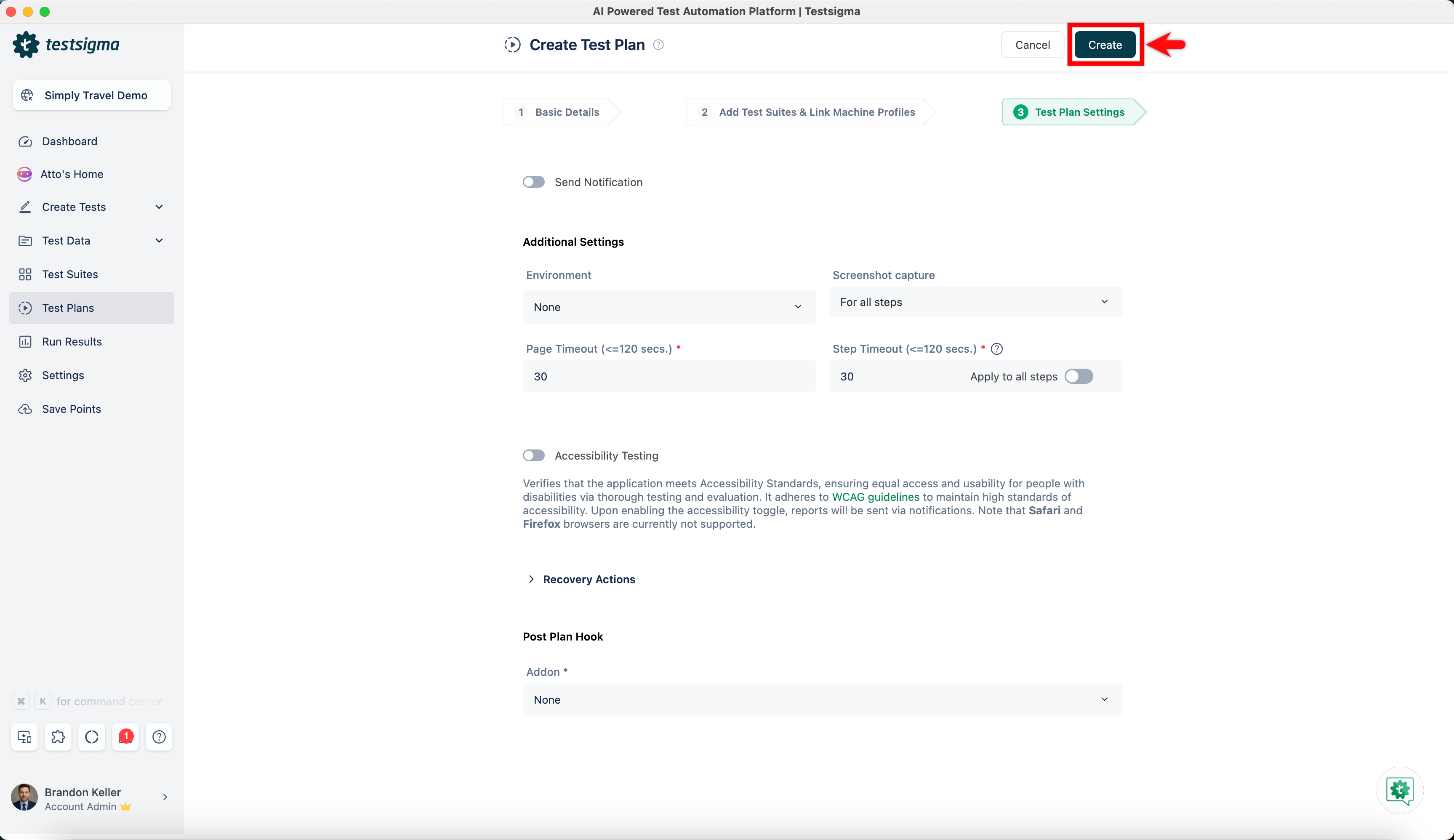 Test suite to a test plan 10