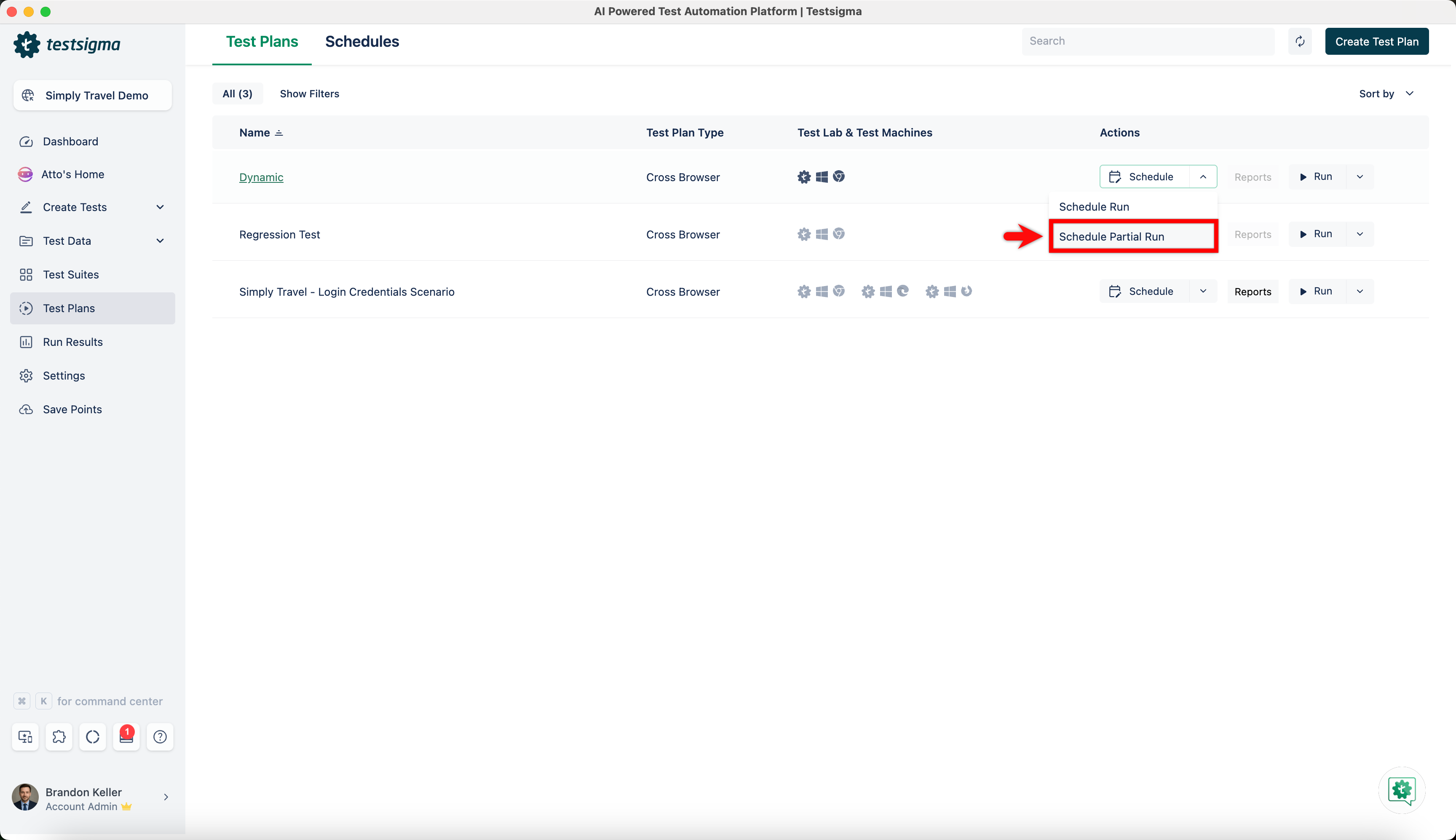 Scheduled partial run 2