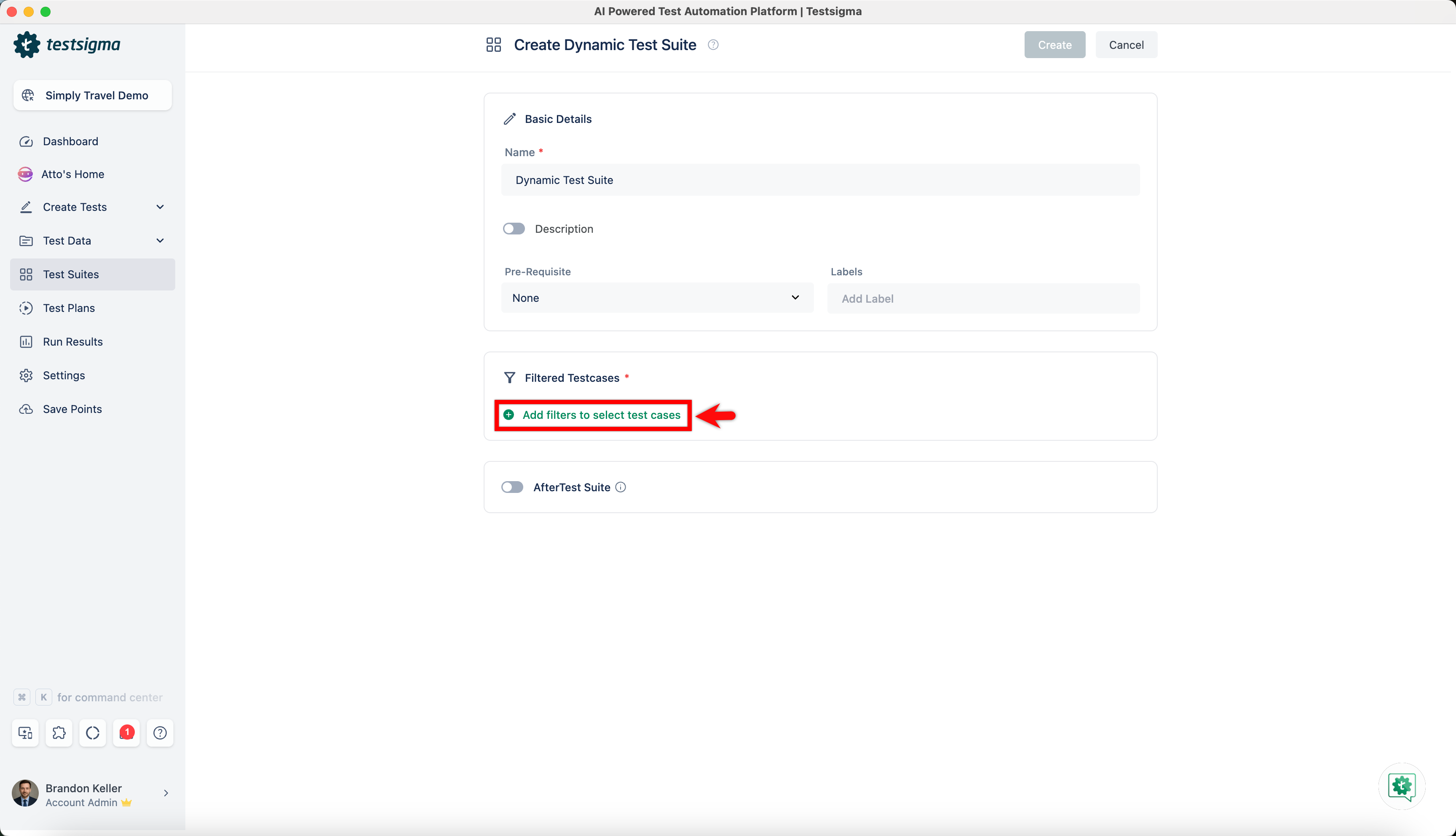 Create Dynamic Test Suite 4