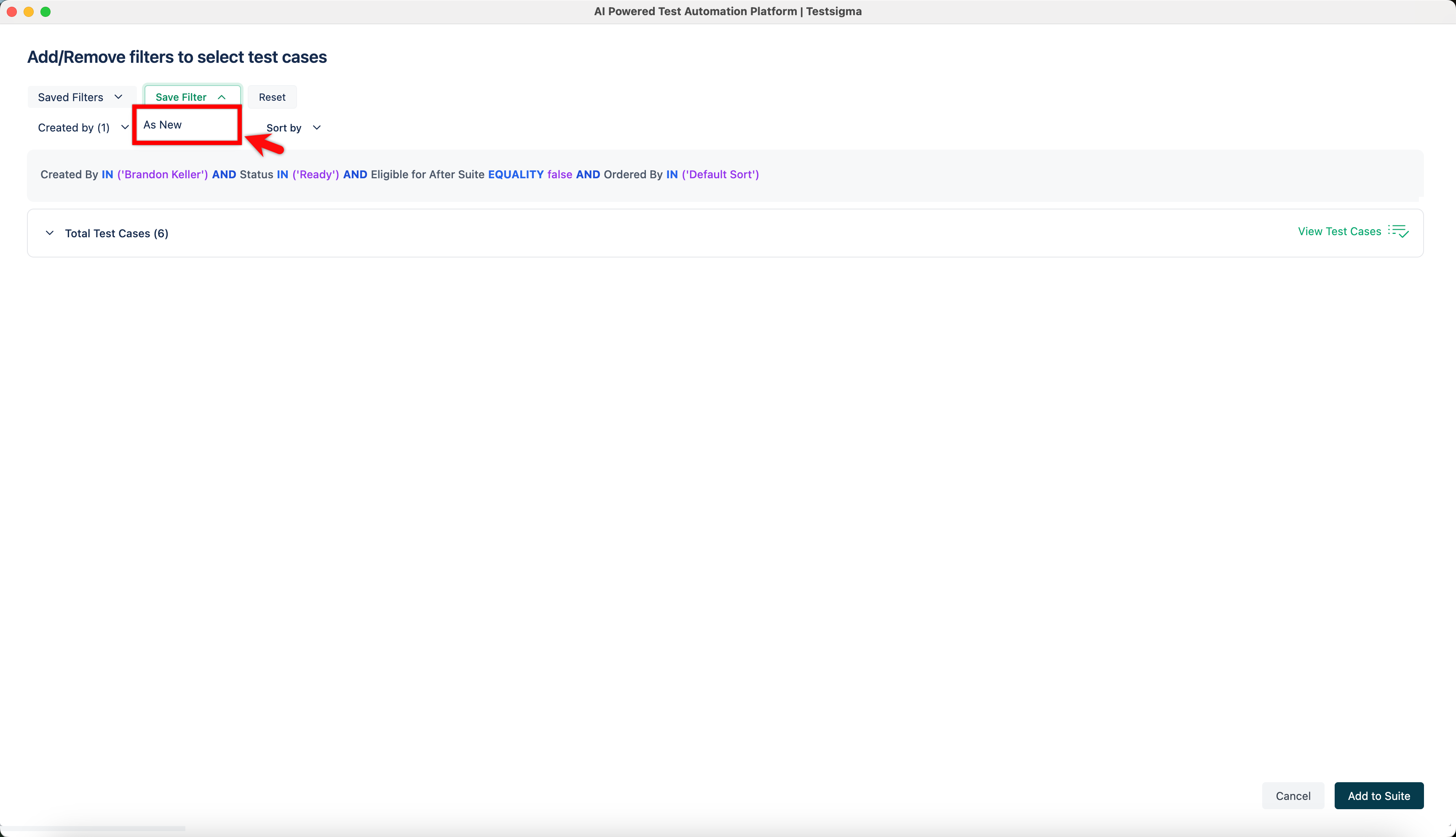 Create Dynamic Test Suite 7