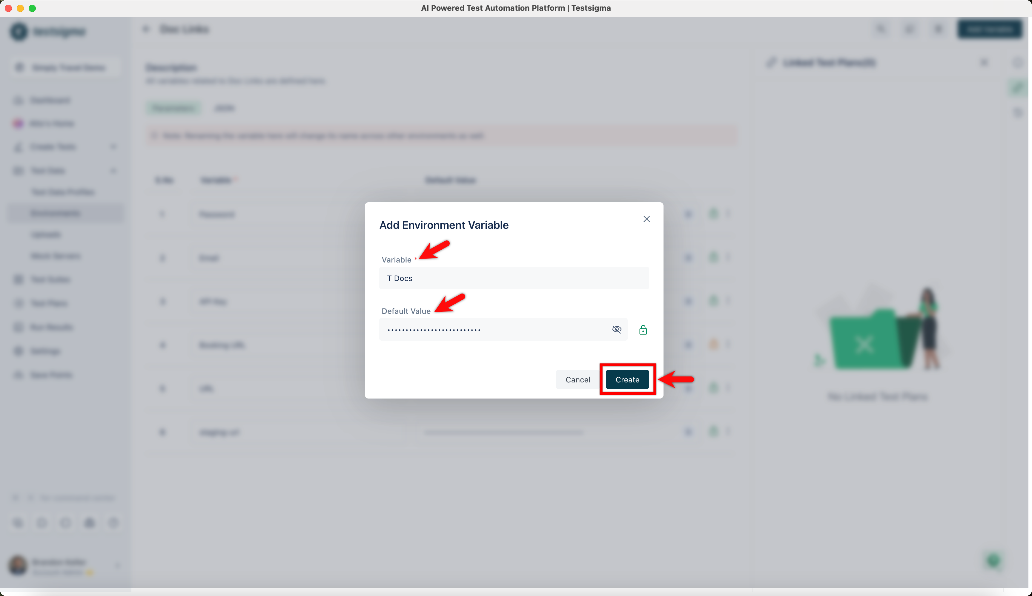 Varibale name and value