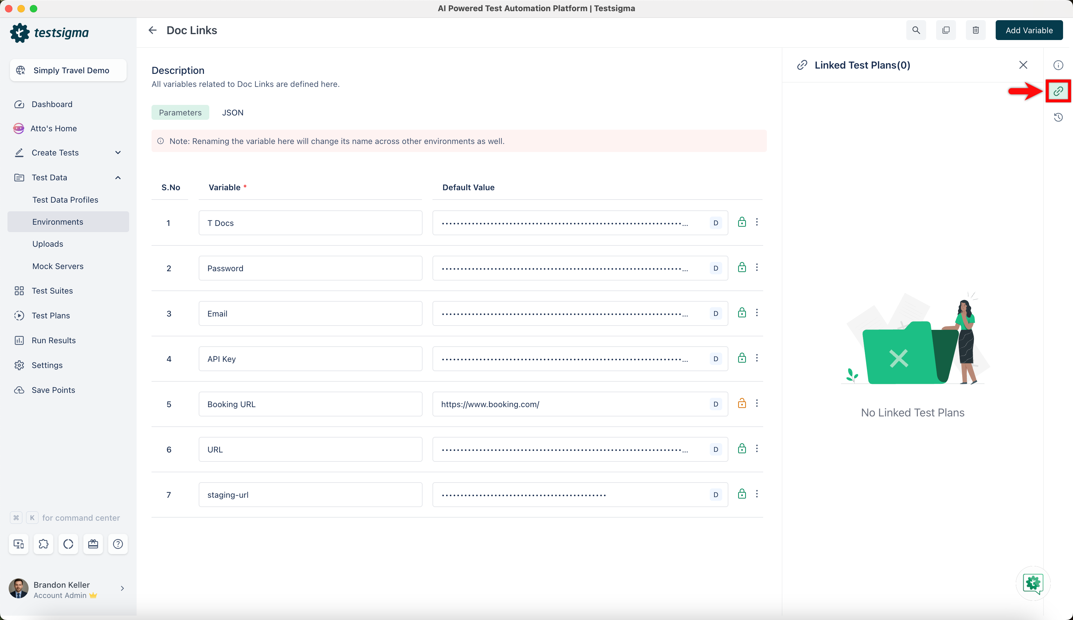 Linked Test Plans