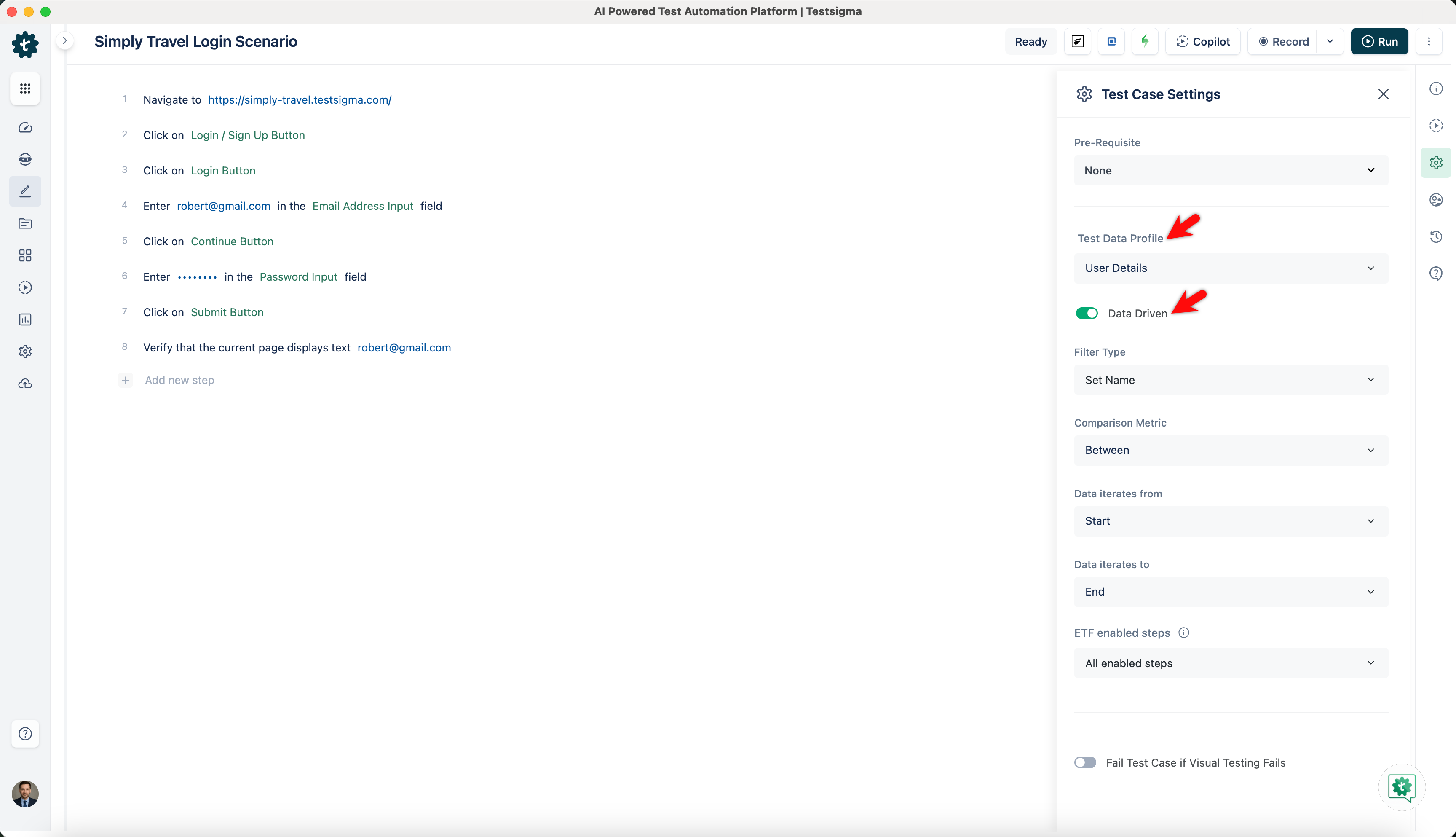 enable data driven to use environment parameter