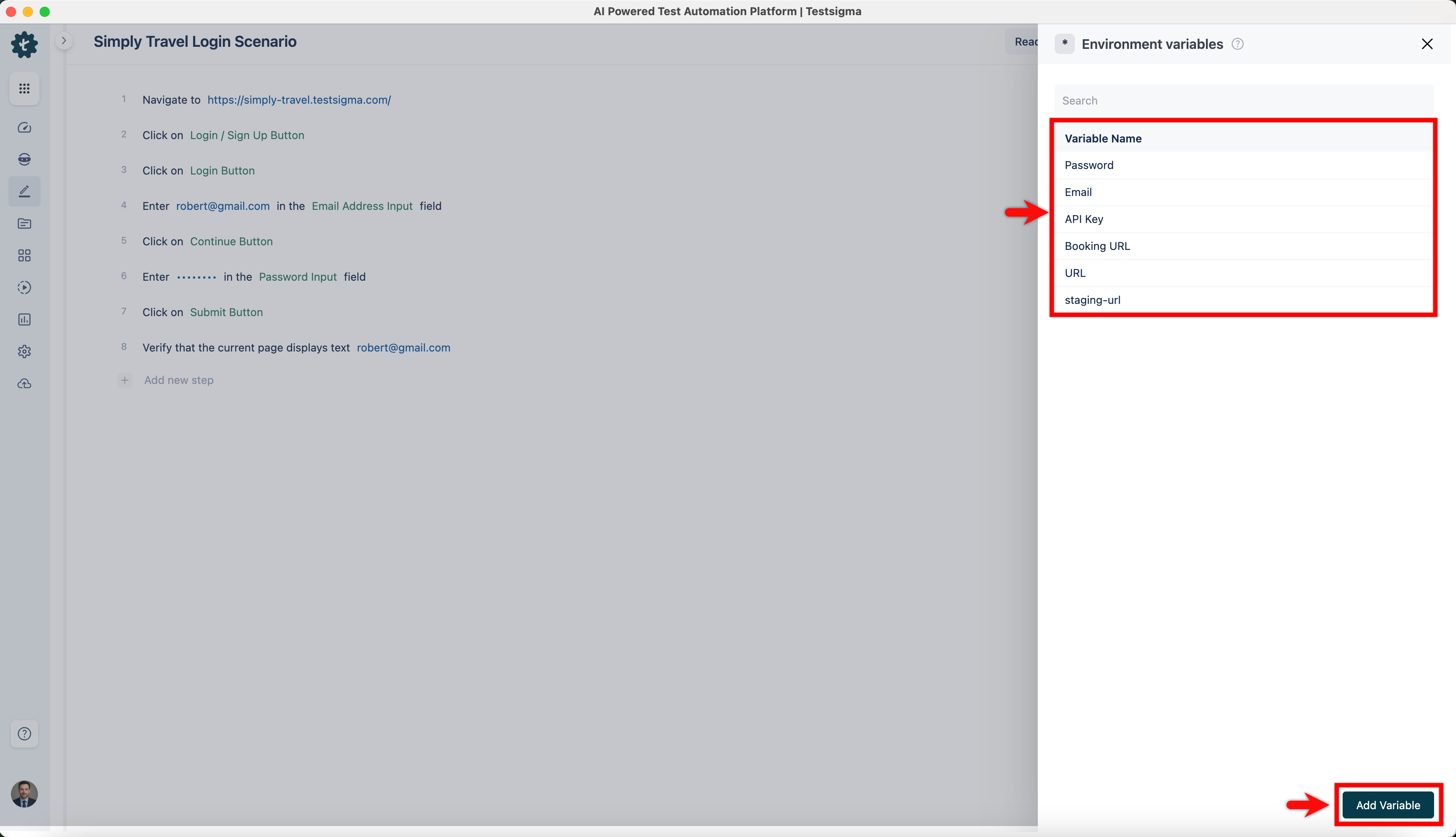use environment variables to select test data values