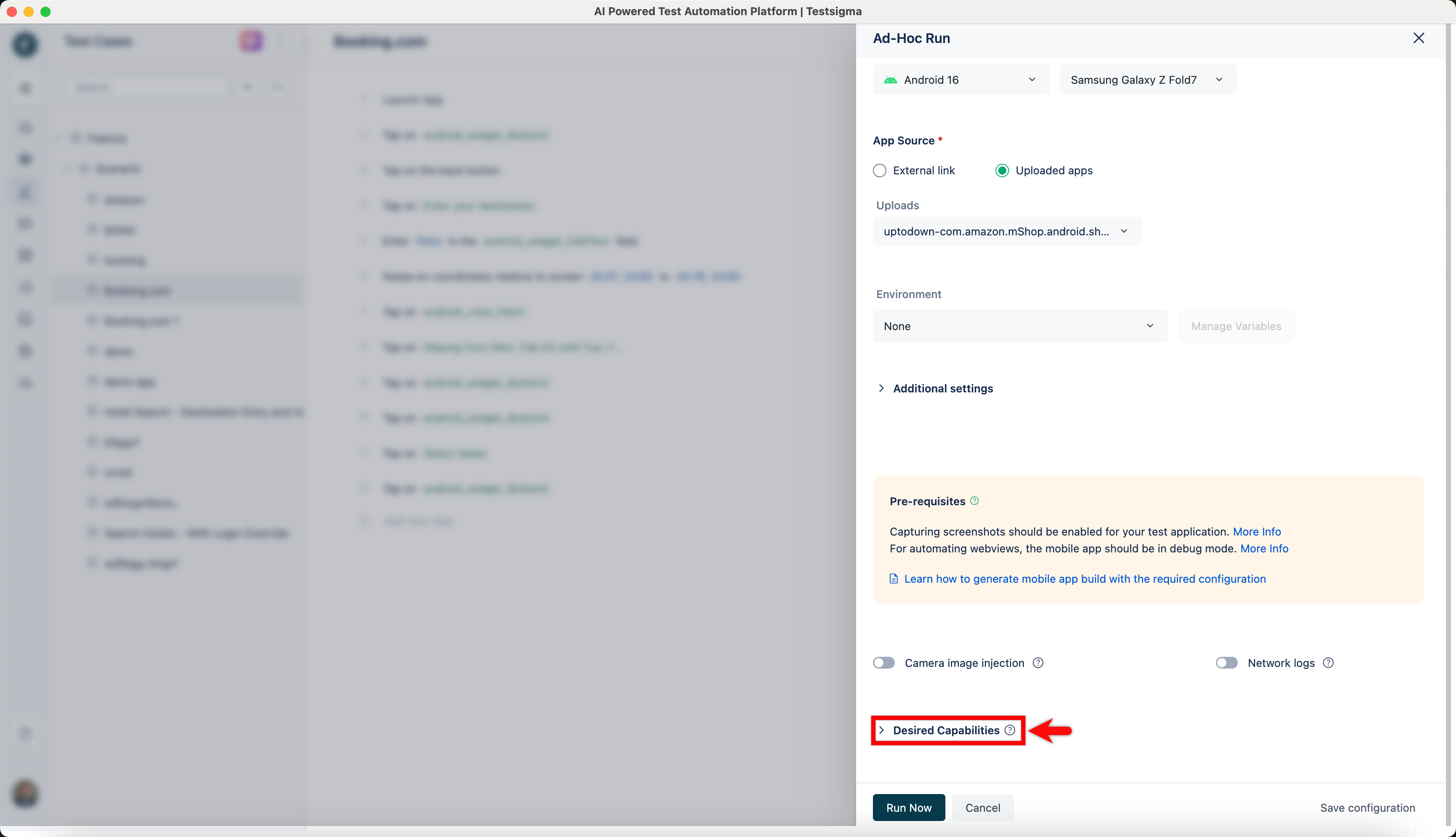 mobile inspector sessions