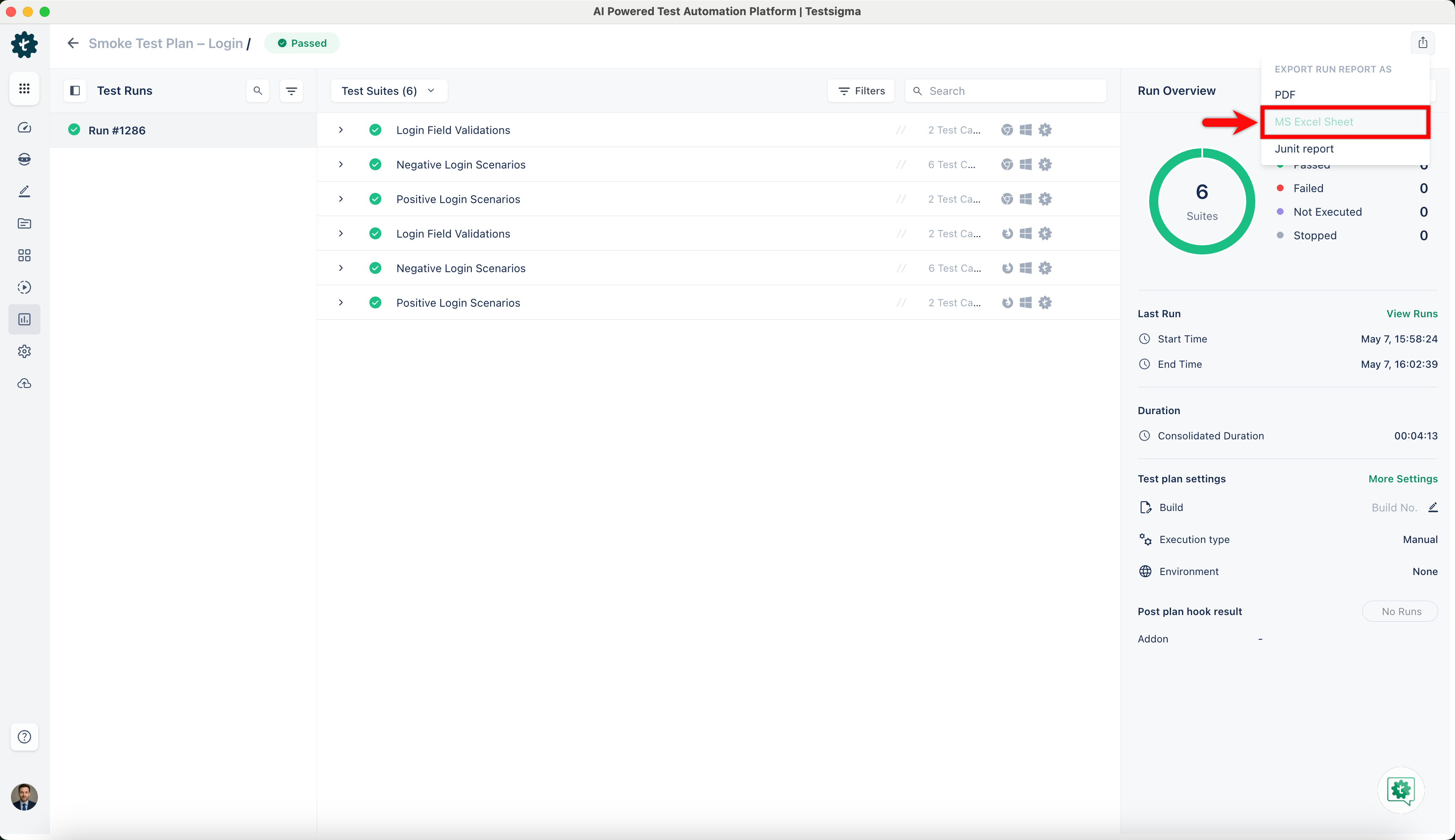 Export reports in XLS