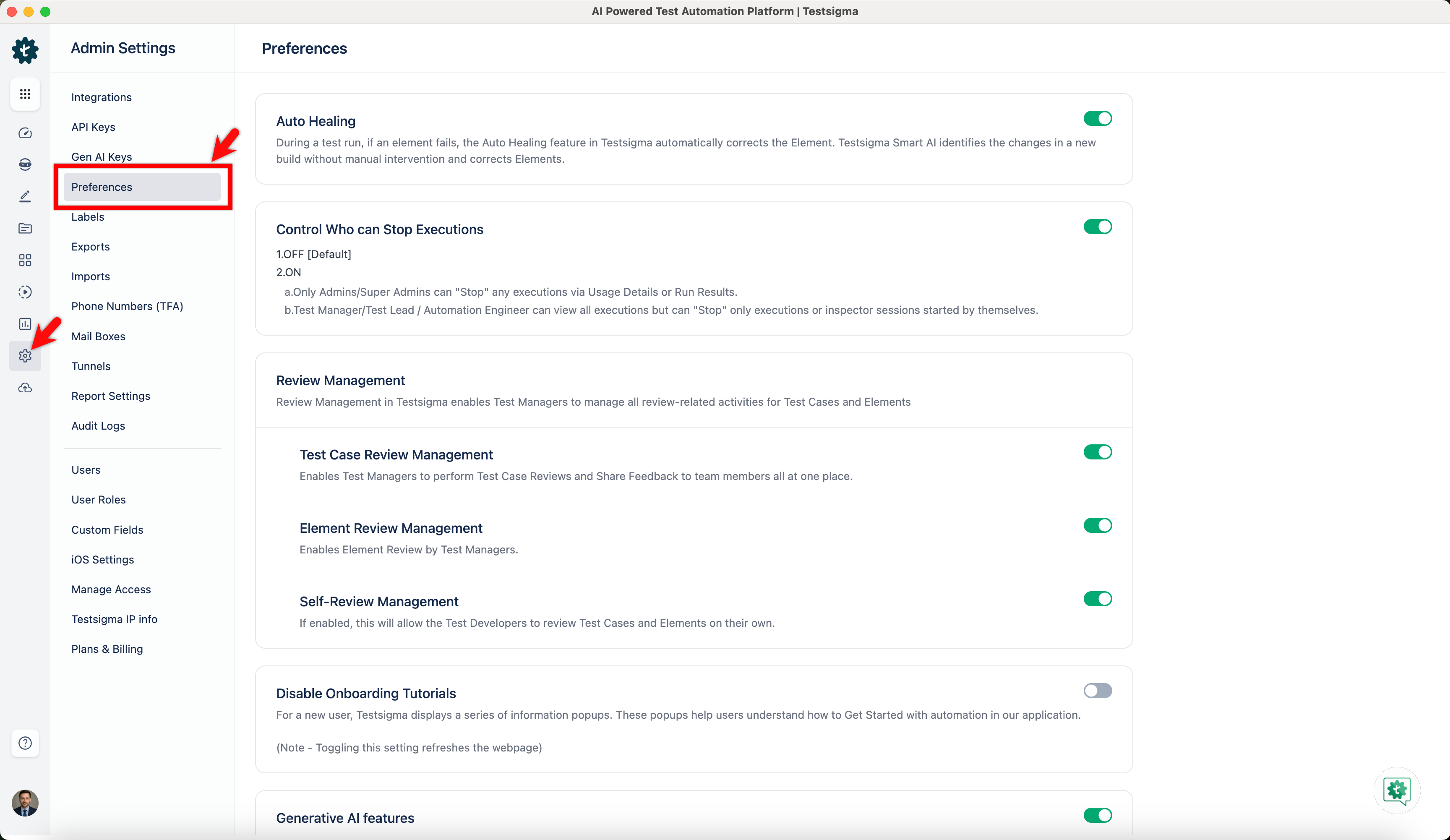 Navigate to Preferences