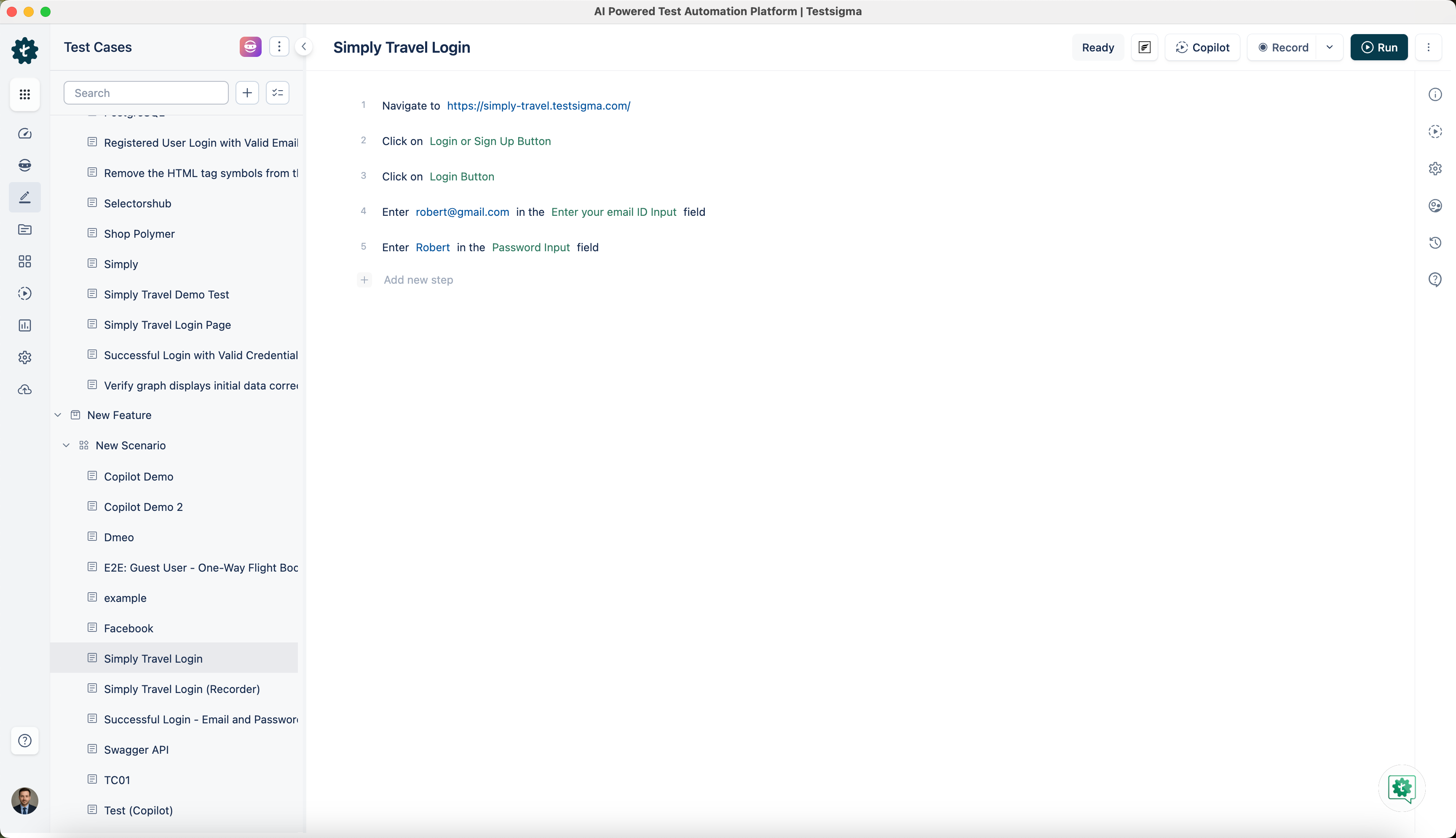 Select a test case