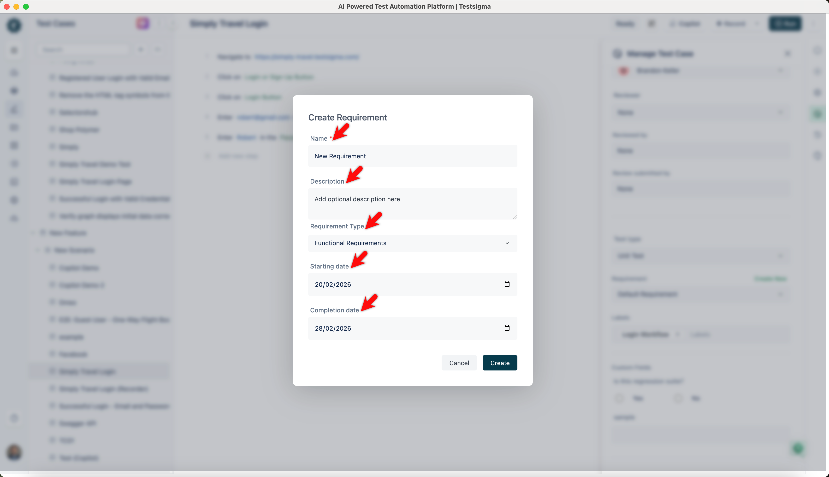 Create a requirement
