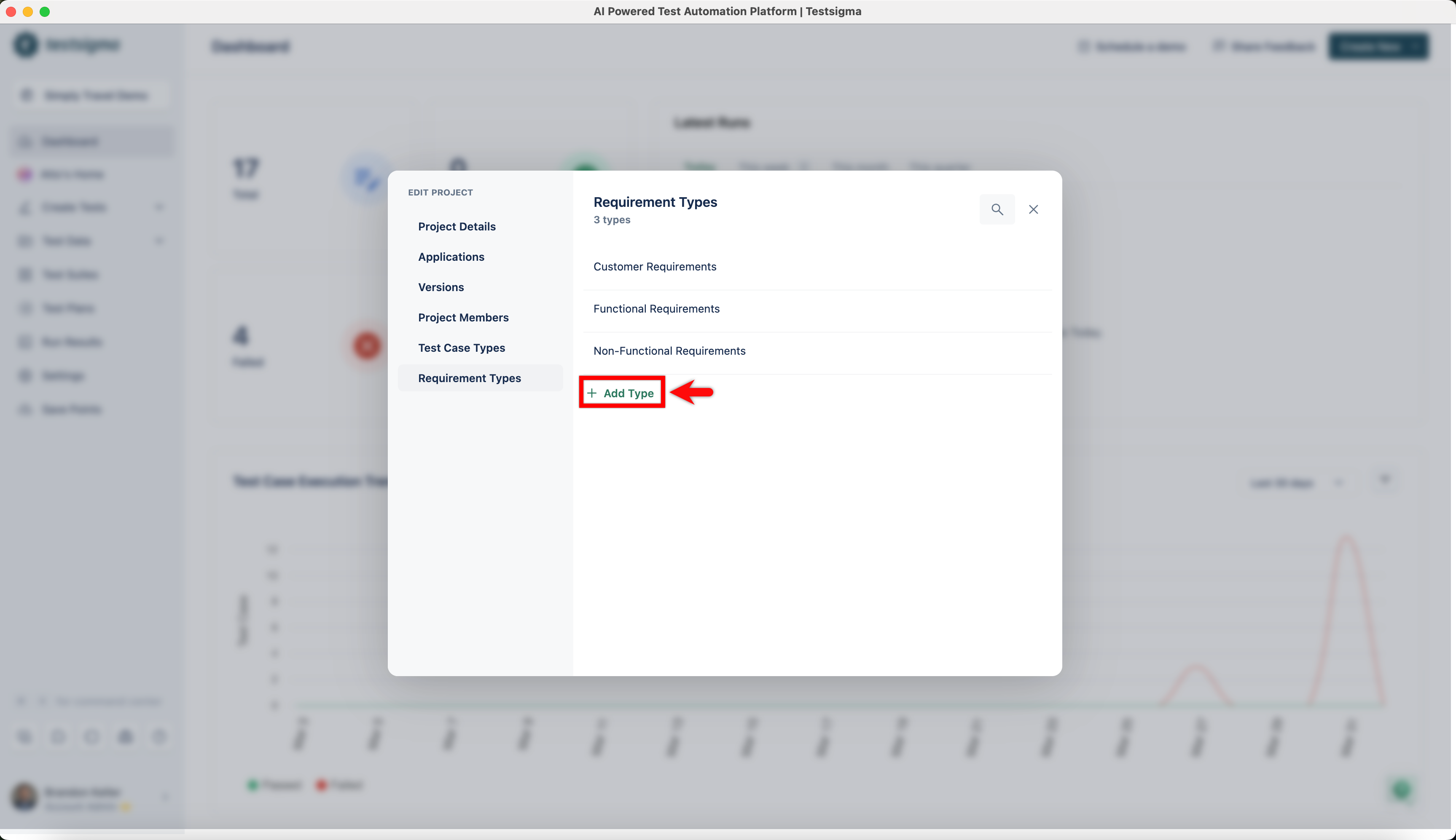 Add New Requirement Type Step 4