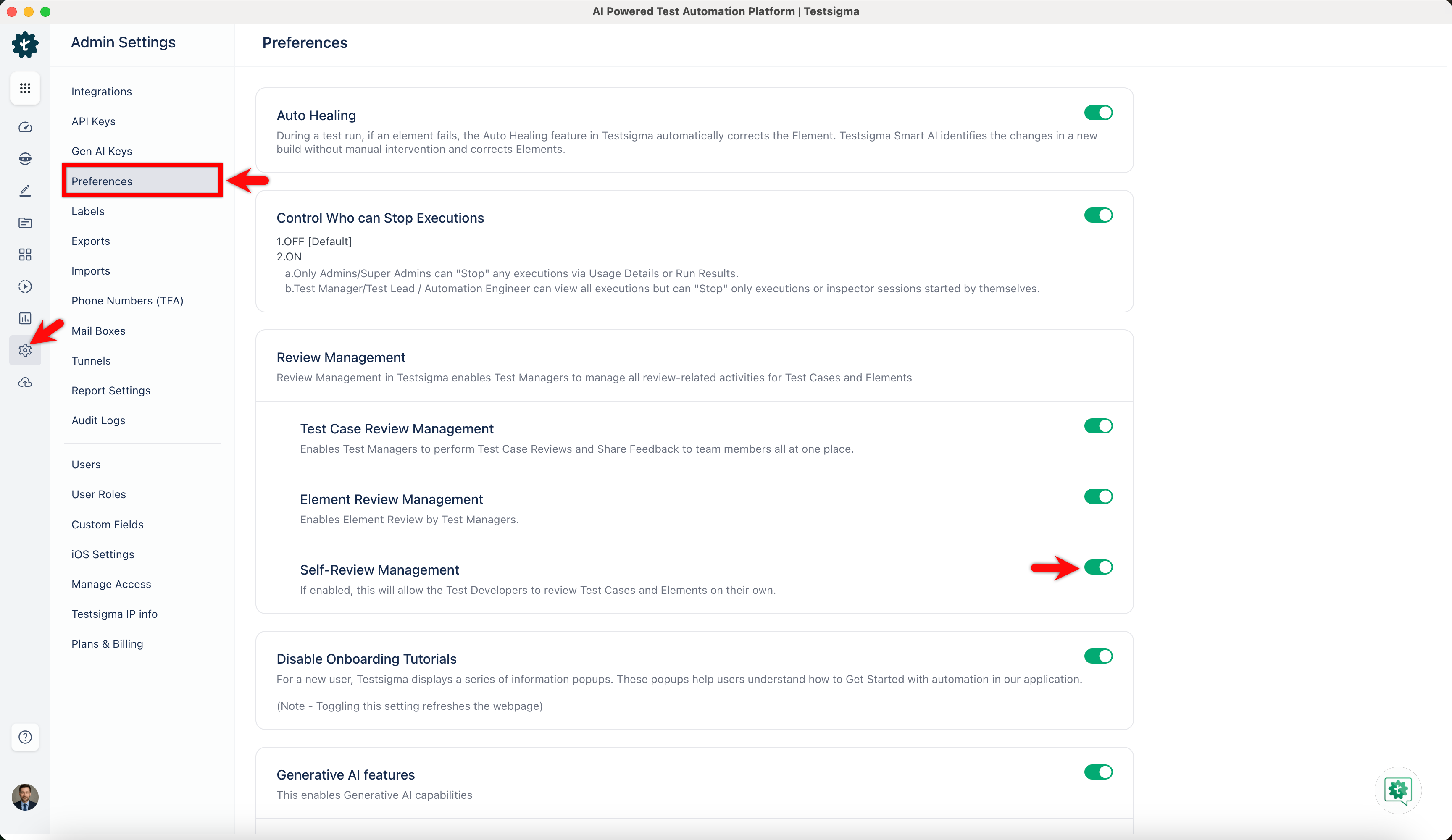 Enable Test Case Review Management
