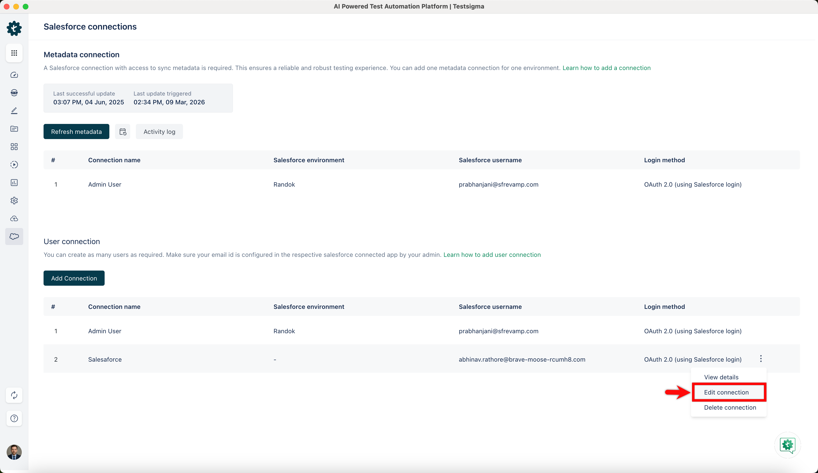 Test salesforce connection 2