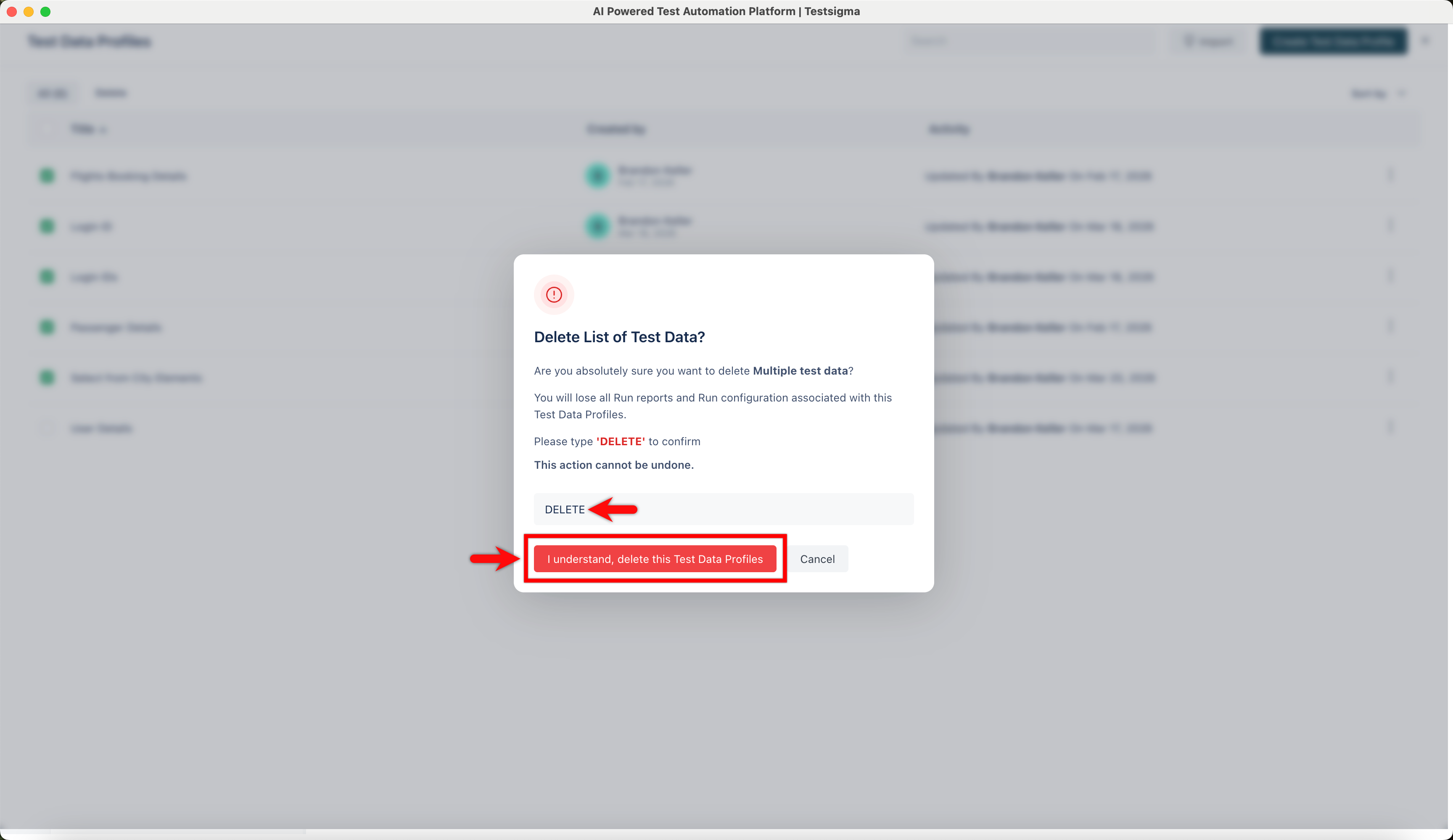 Confirm Deletion