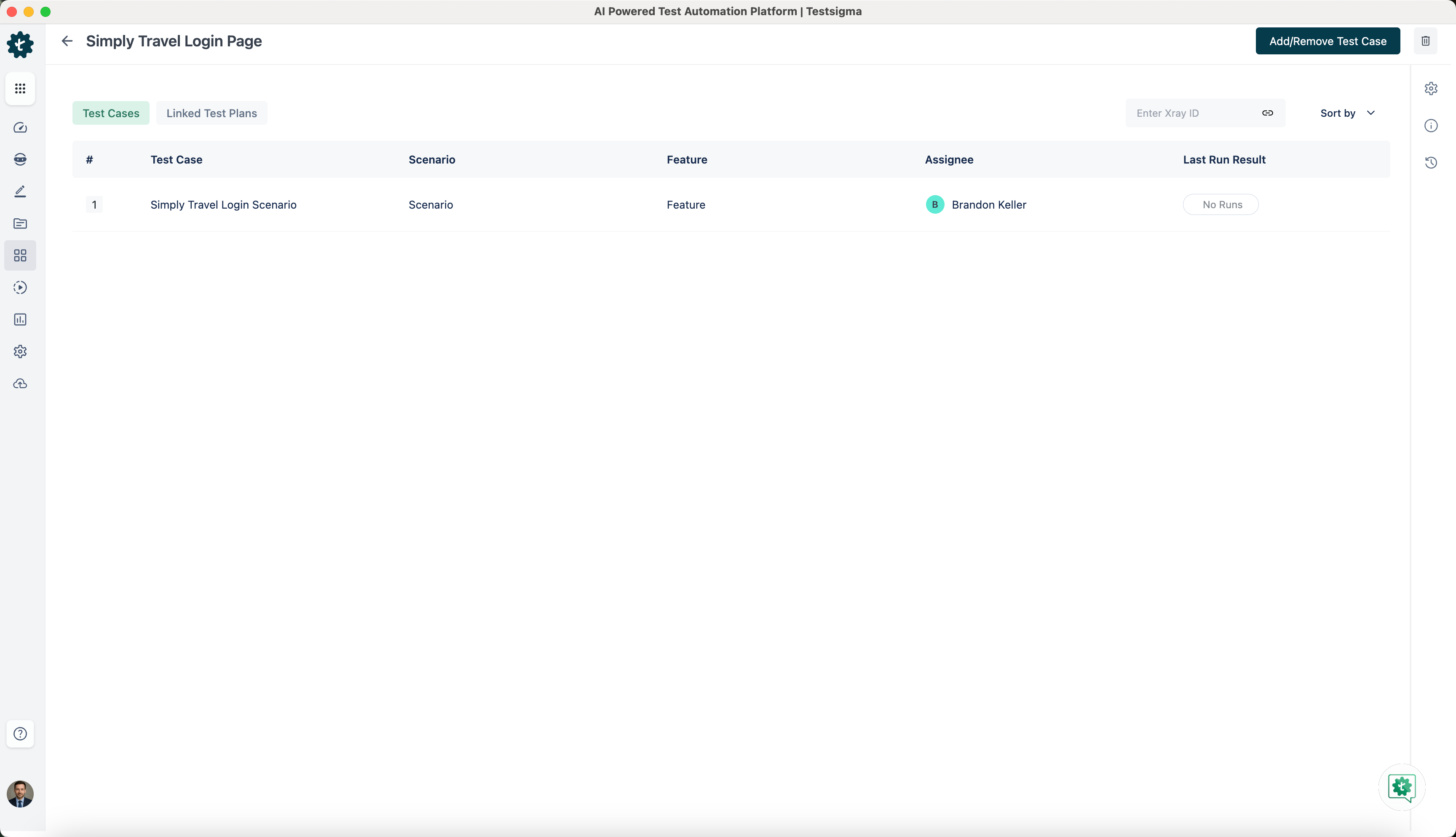 create test suite for test plan executions in Testsigma