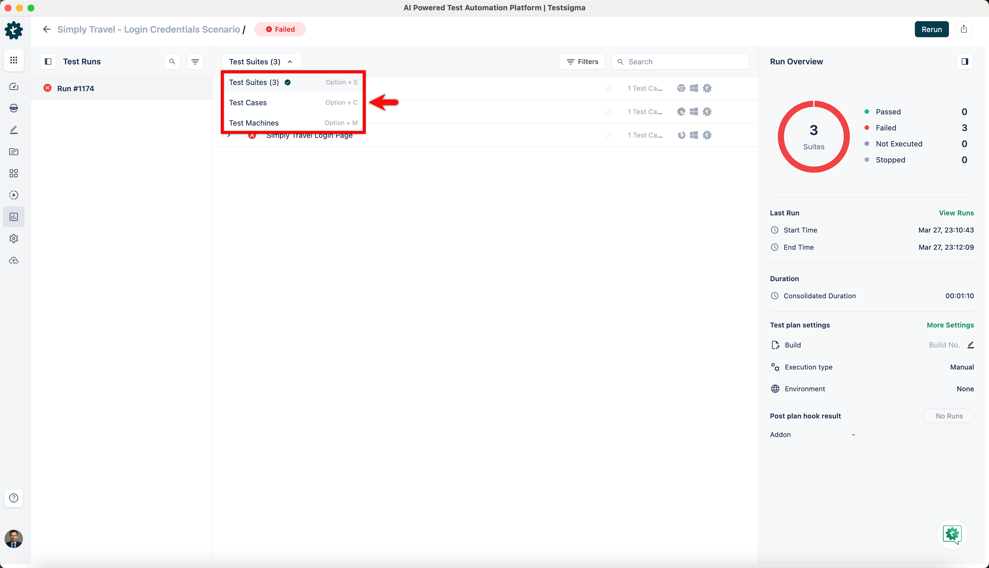 Results at Test Suite Level