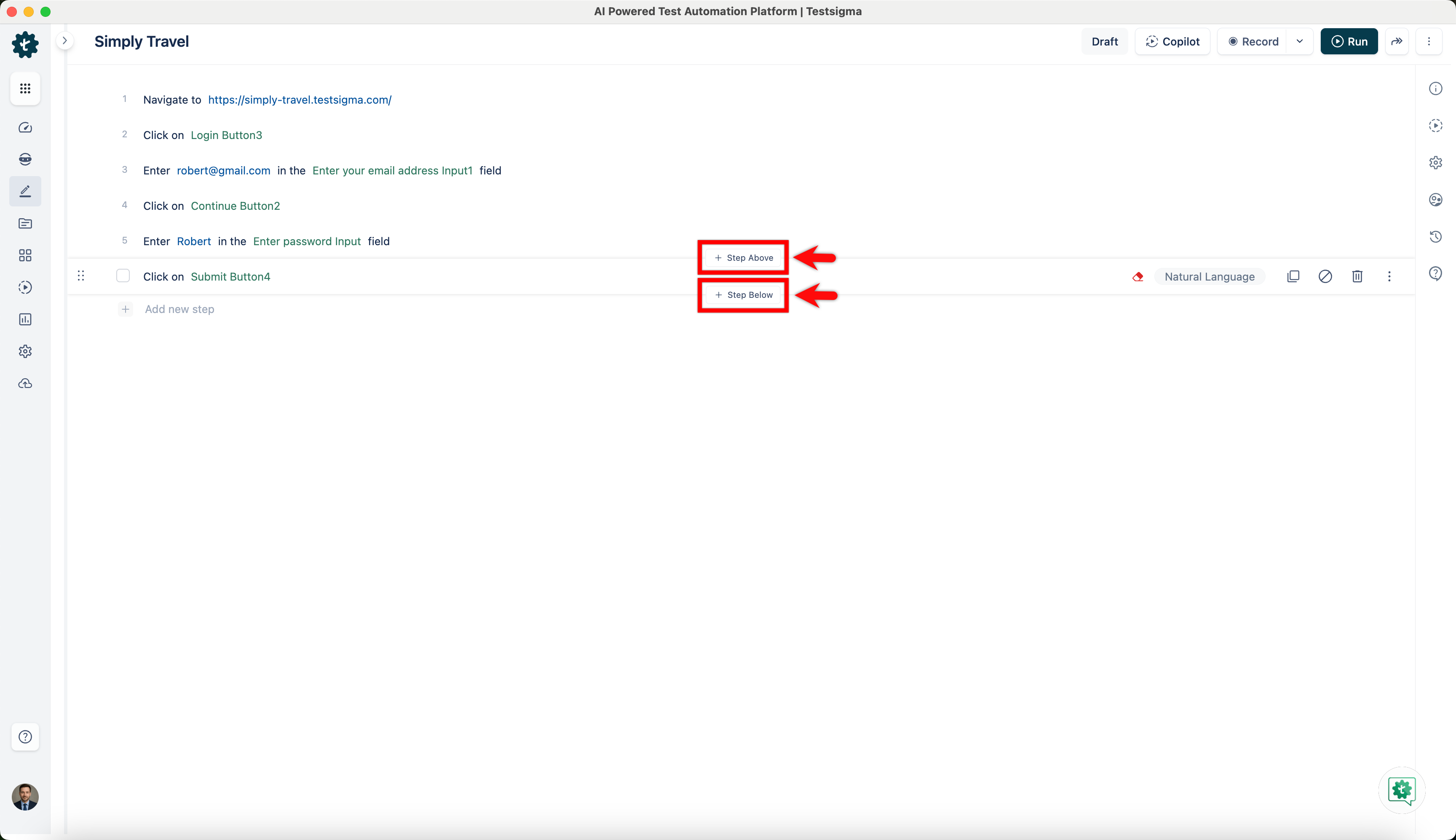 Add Step Above or Below