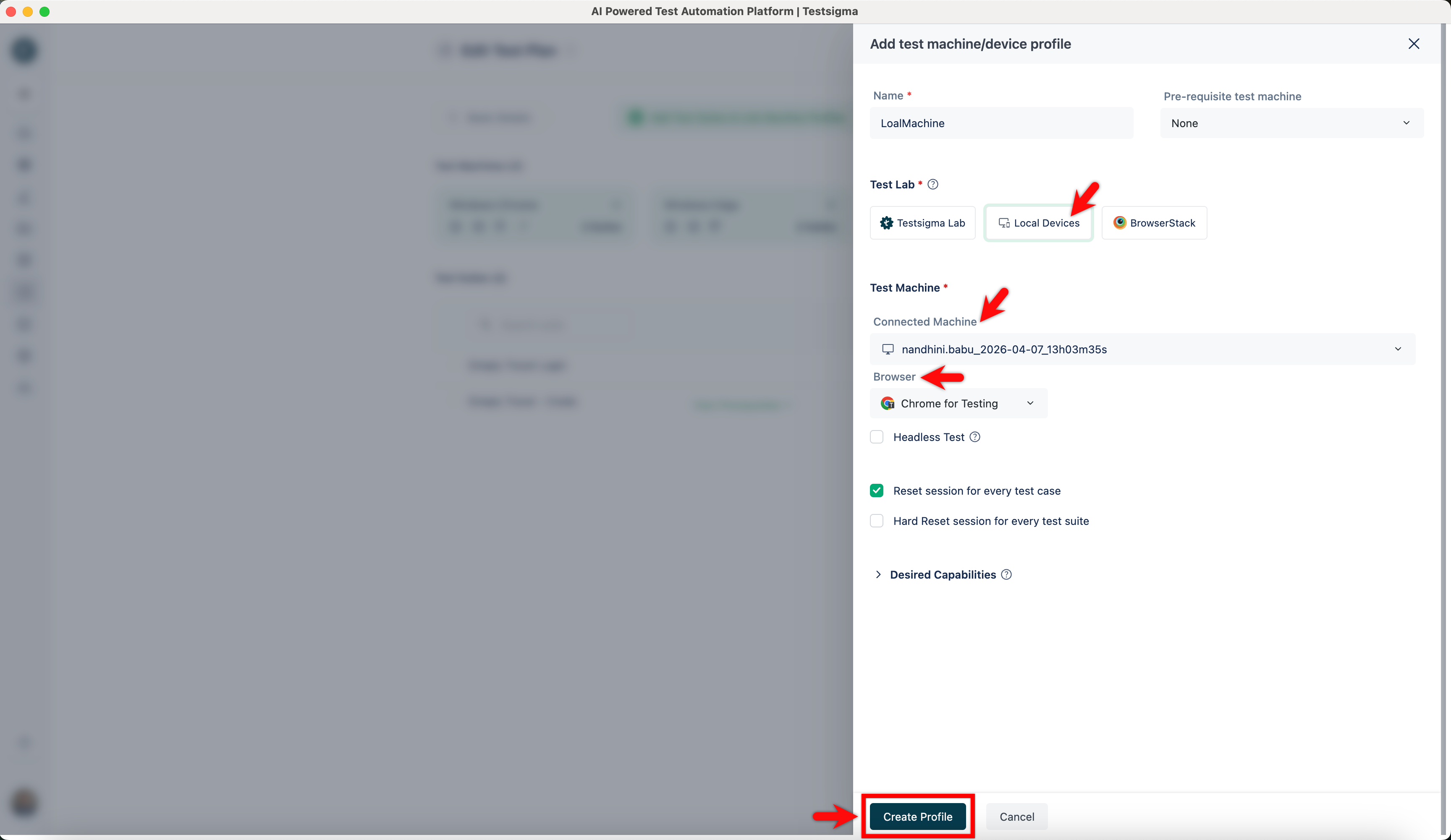 Create Profile