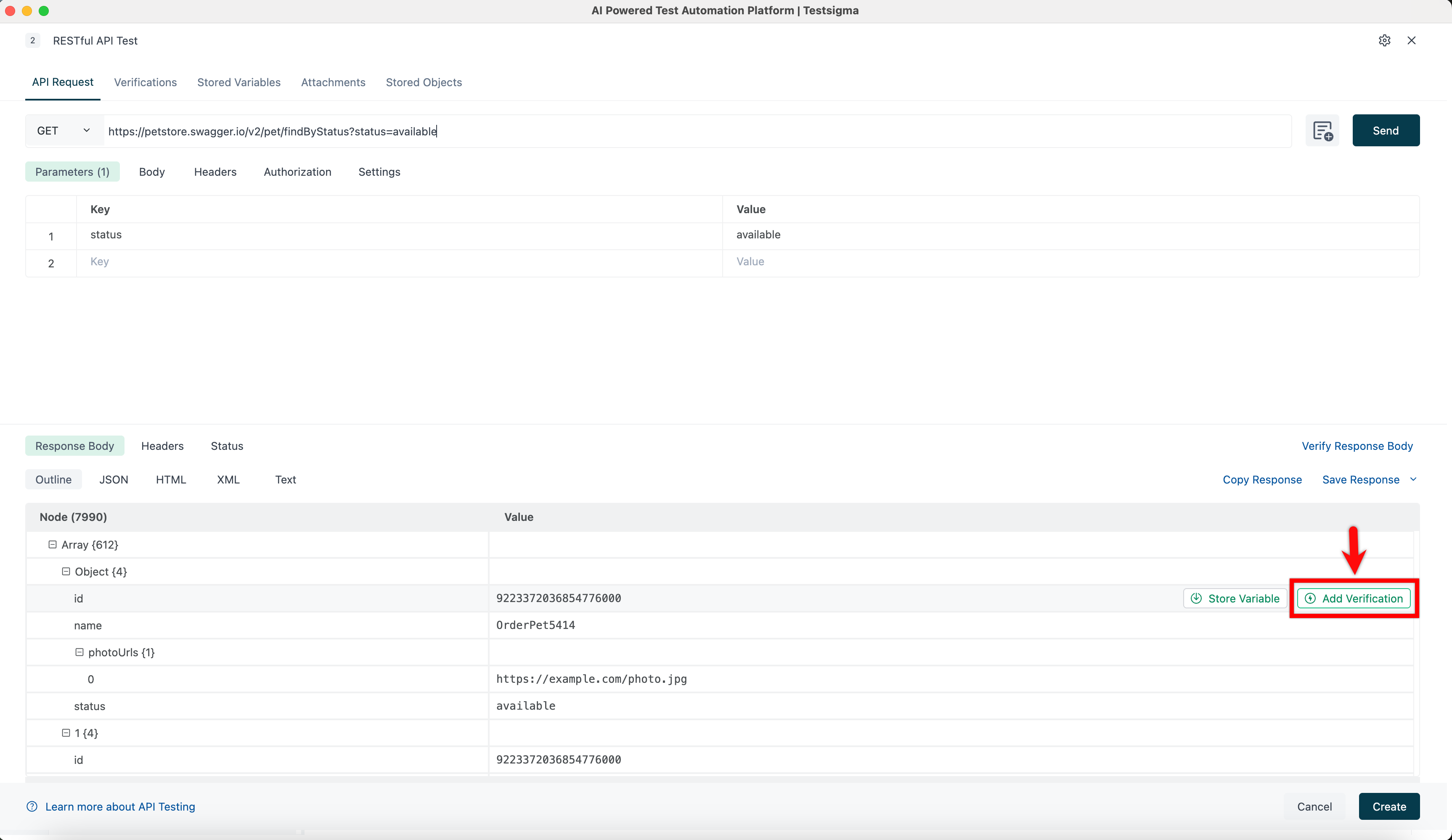 Add Verification in Verification Tab