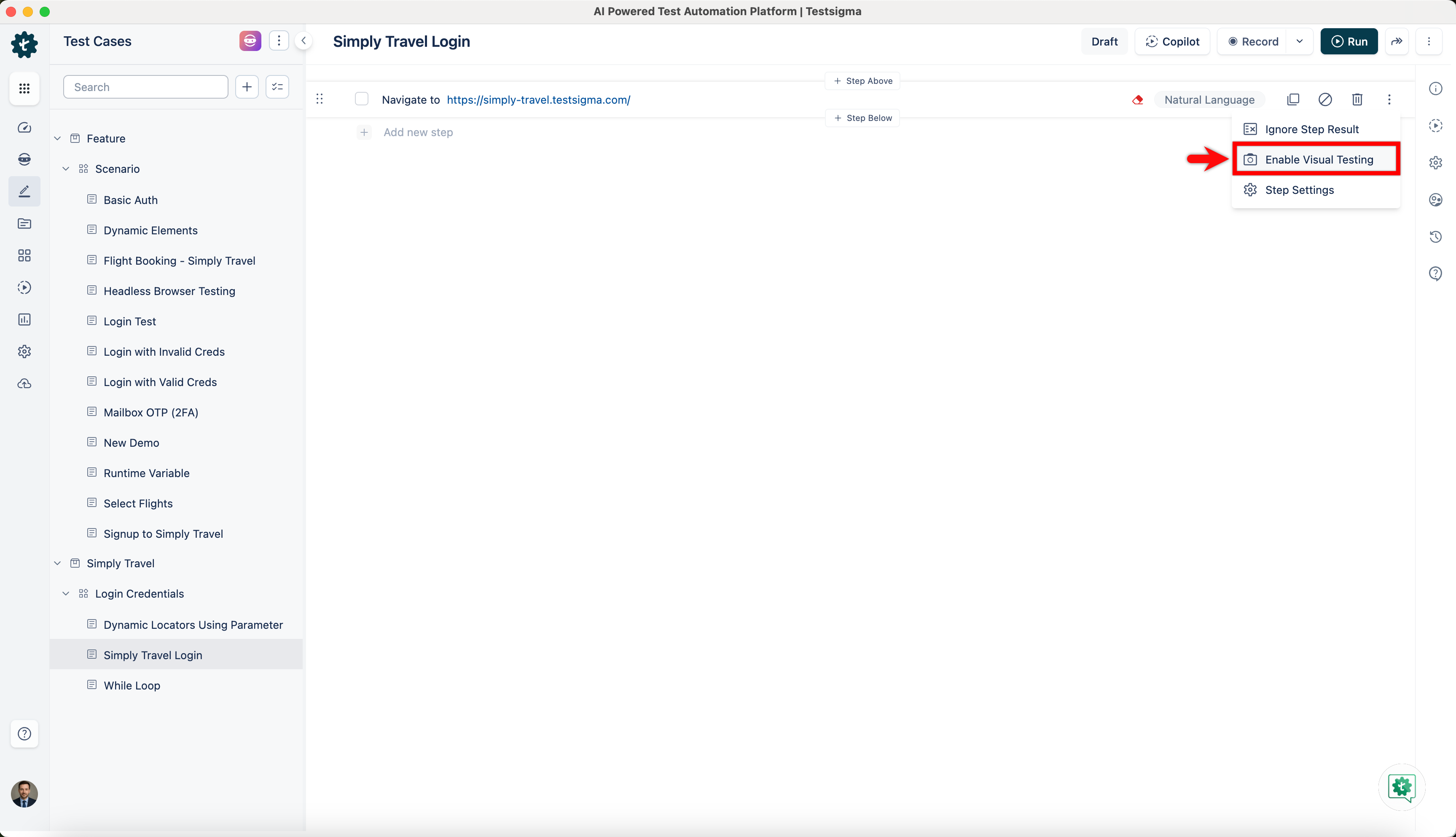Enable Visual Testing