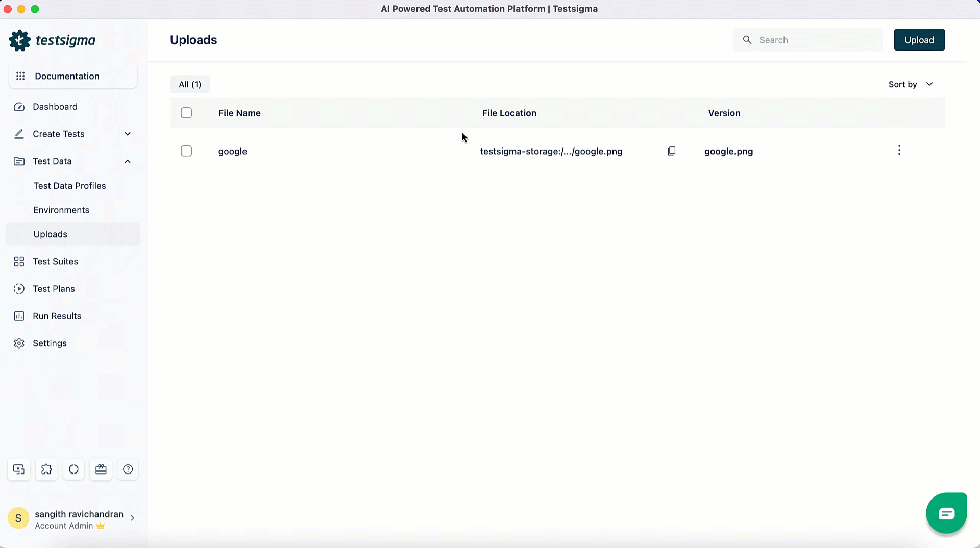 Upload application