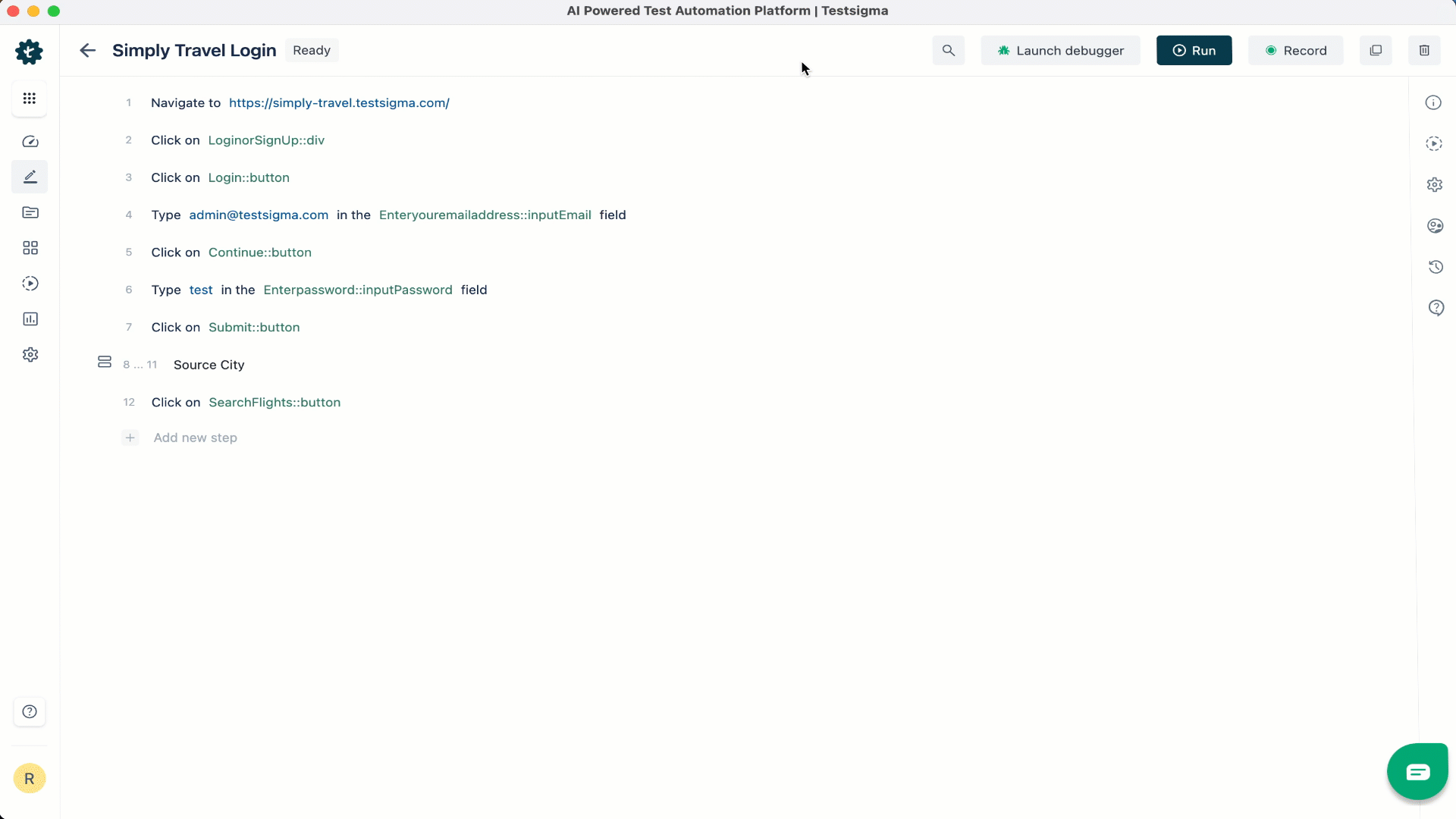 Enable Visual Testing in Test Step