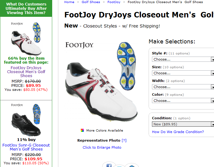 cross sells and upsells on a single page