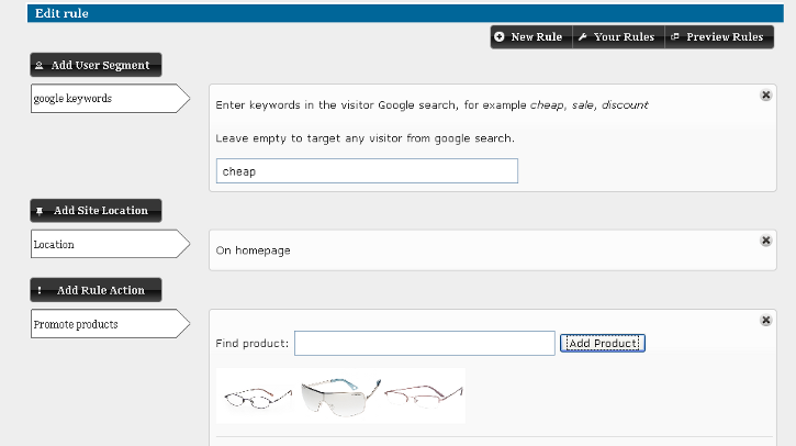 product recommendations based on google search