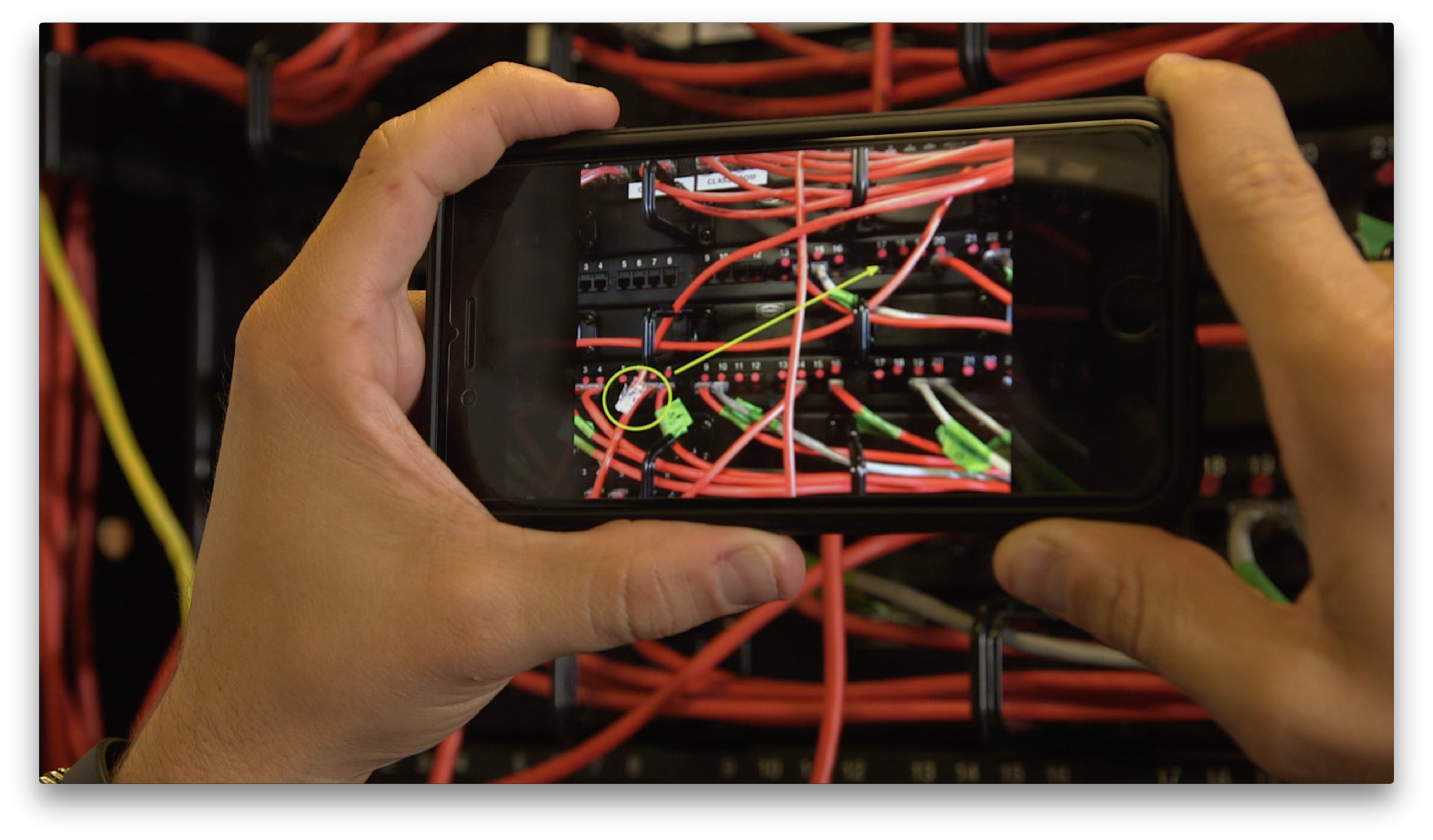image of a field service crew member using talonview on phone for video collaboration with subject matter expert