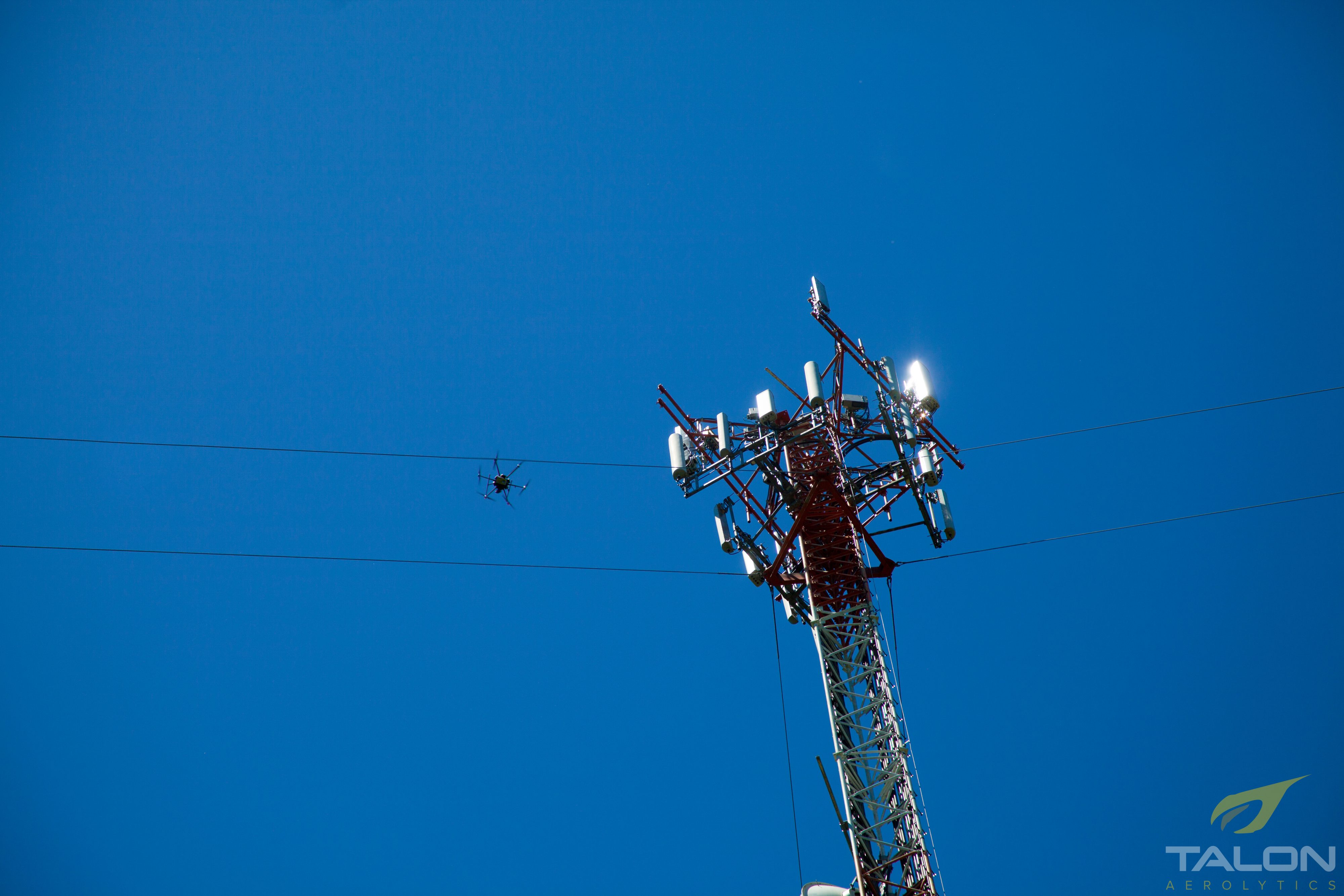 Talon's DJI Matrice 600 performing a line of sight analysis inspection