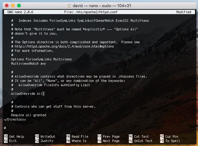 macos sierra apache not working