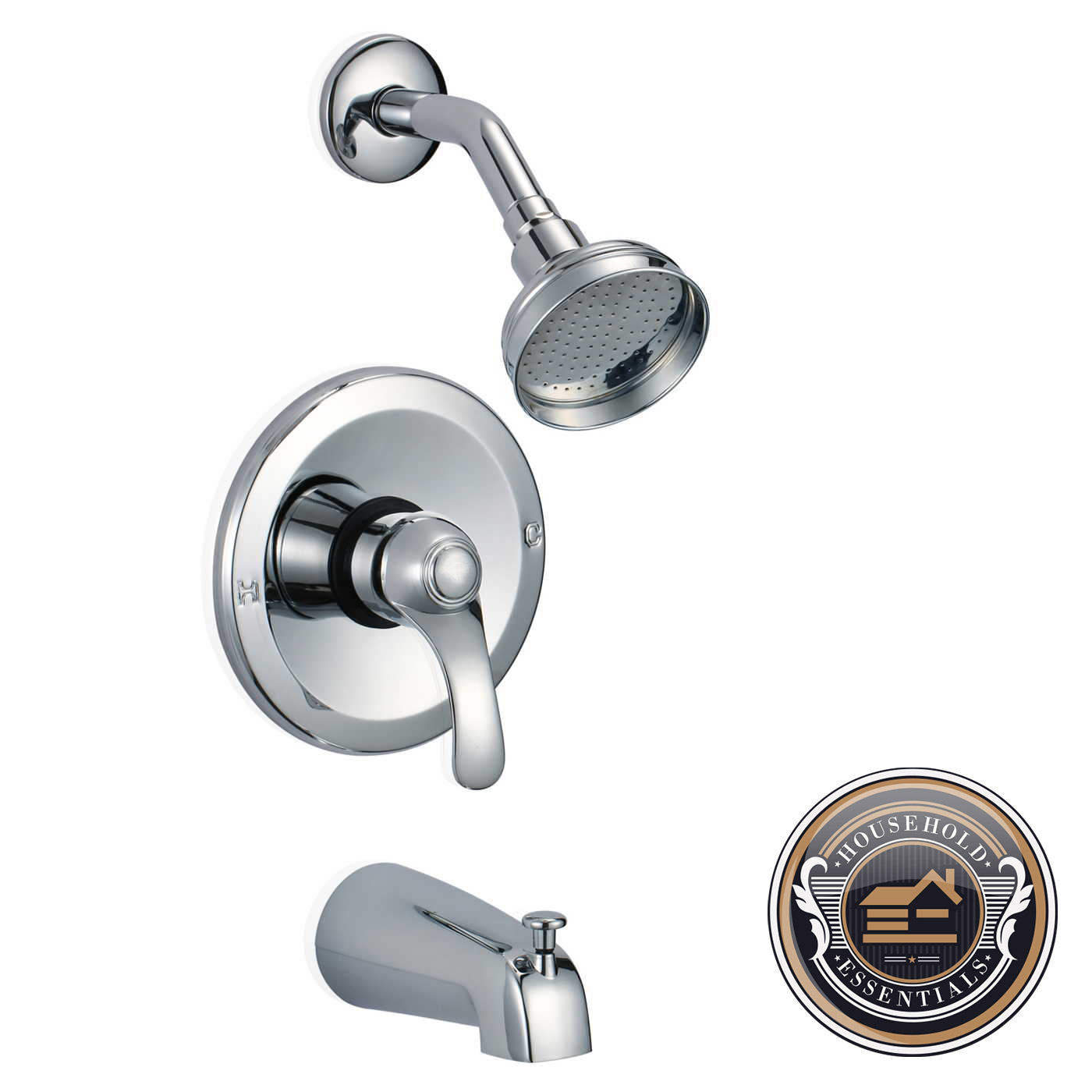 Chrome Rainfall Shower Faucet Showerhead Tub Spout And Diverter