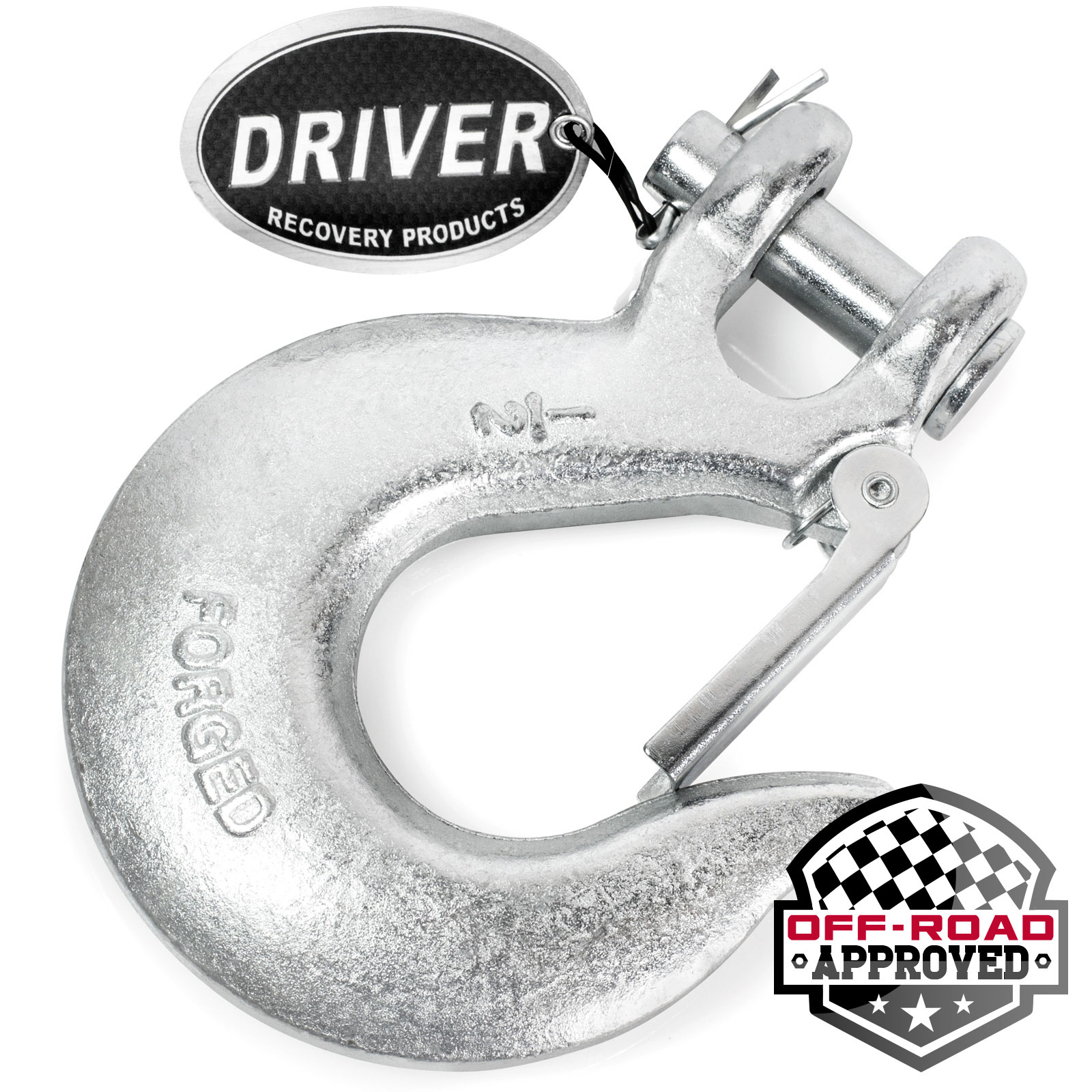 1/2" Clevis Slip Hook with Safety Latch Heavy Duty G70 Steel Towing