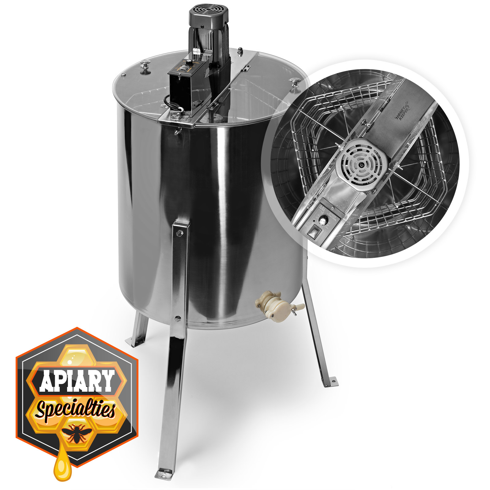 Pro Electric 4/8 Frame Stainless Steel Honey Extractor Beekeeping Drum