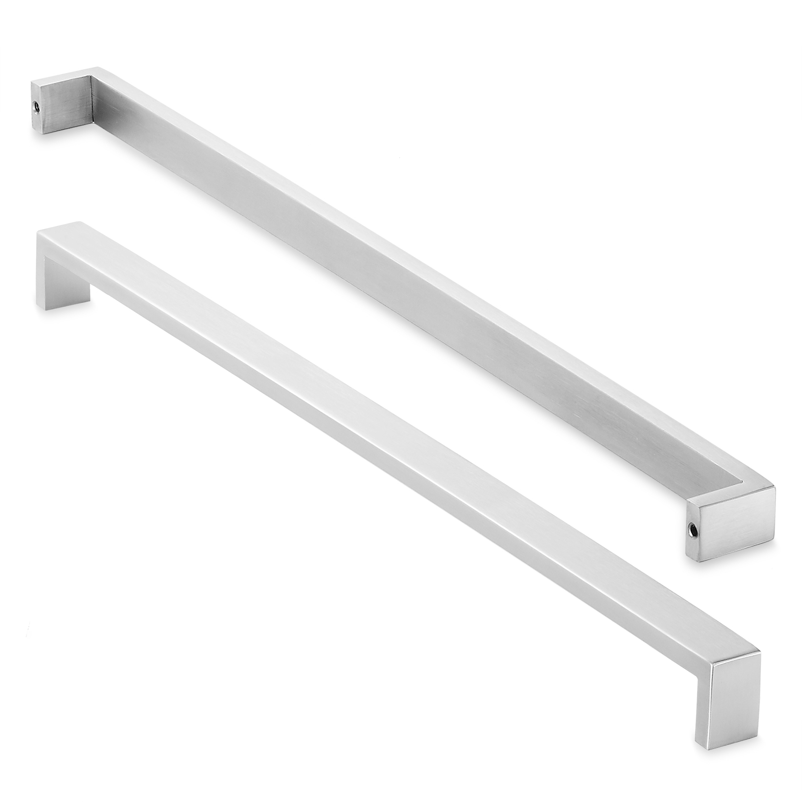 Solid Stainless Steel Hardware Square Handle Pull Brushed