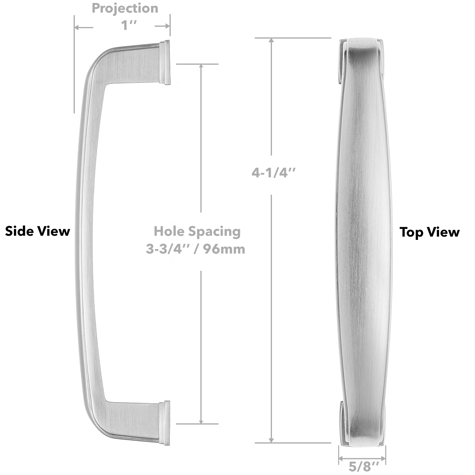 Solid 33/4" Bar Kitchen Door Handles Pull Hardware T765 Satin Nickel eBay