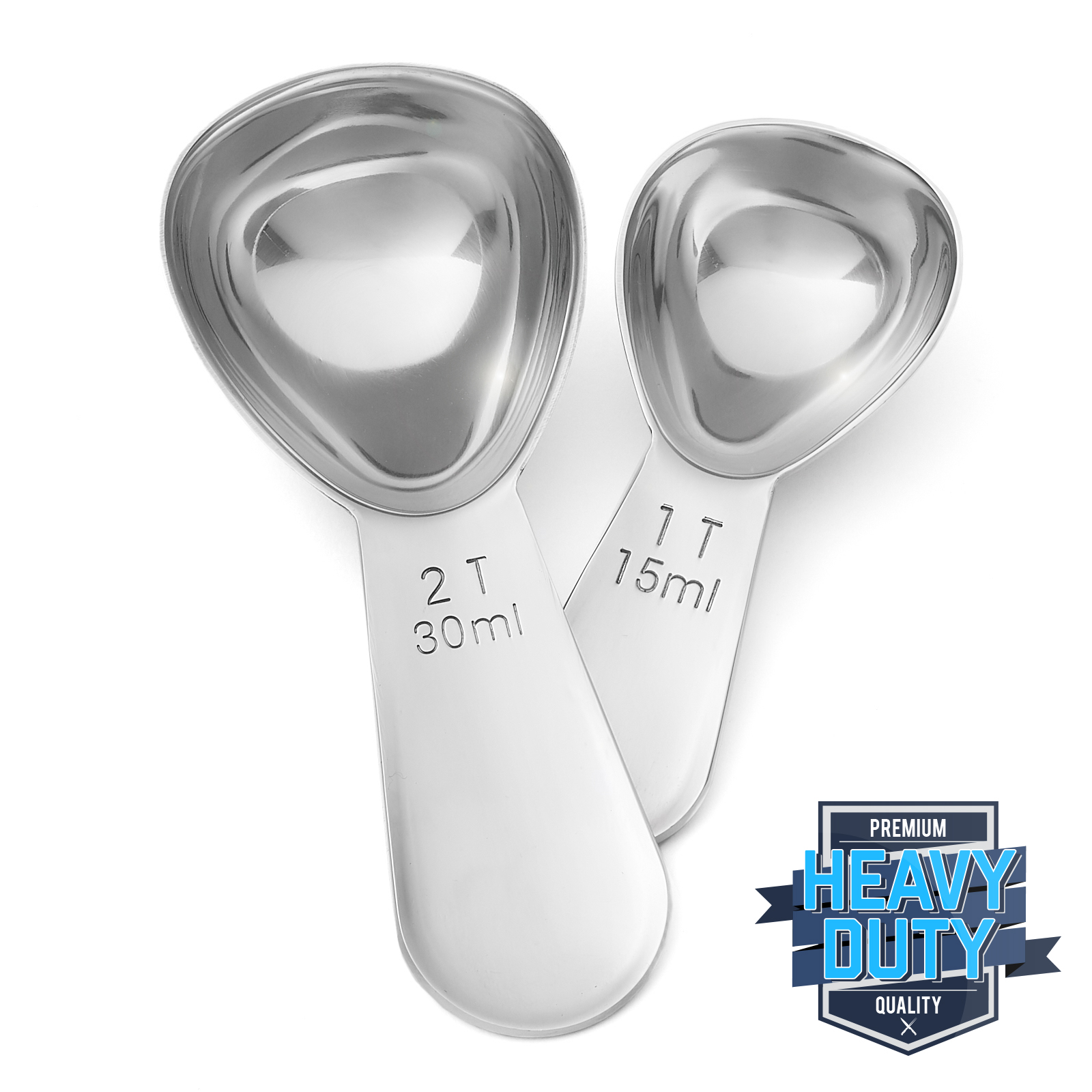 2pc Stainless Steel Coffee Measurement Scoop Set 2 Tablespoon Measuring