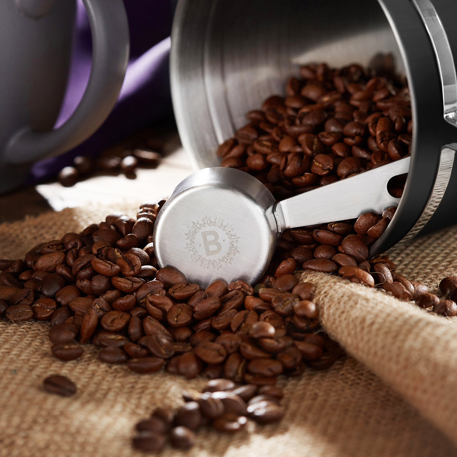 24oz Stainless Steel Coffee Canister Scoop Set Storing Grounds Beans